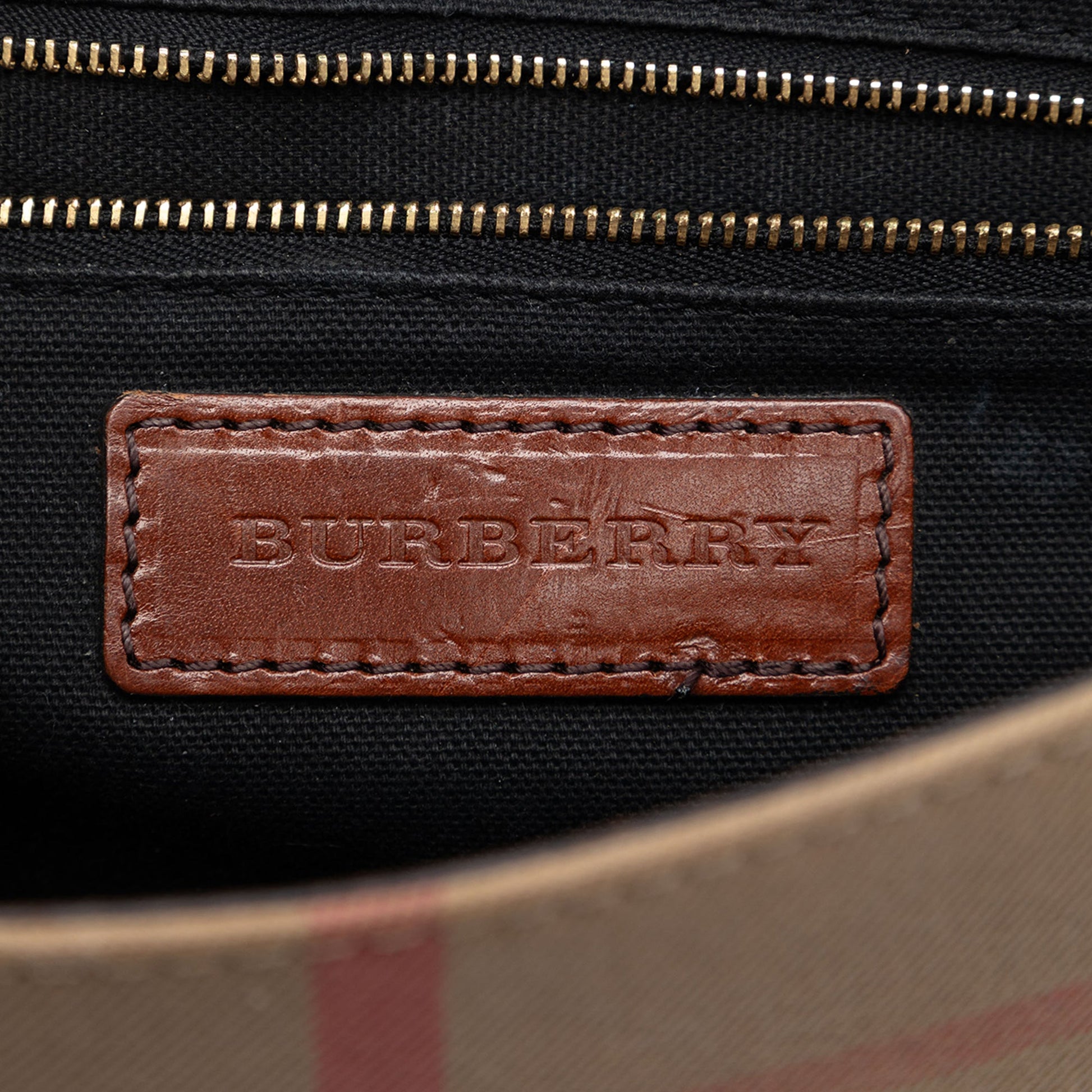 Leather and House Check Canvas Bridle Abbott Crossbody