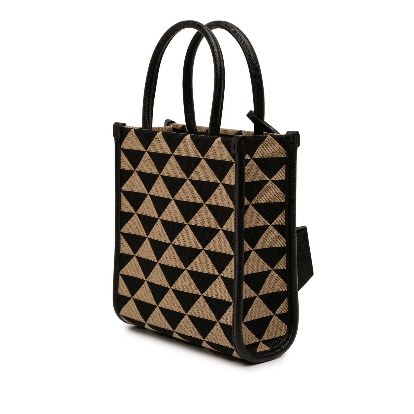 Prada Mini Embroidered Jacquard Symbole Triangolo Satchel