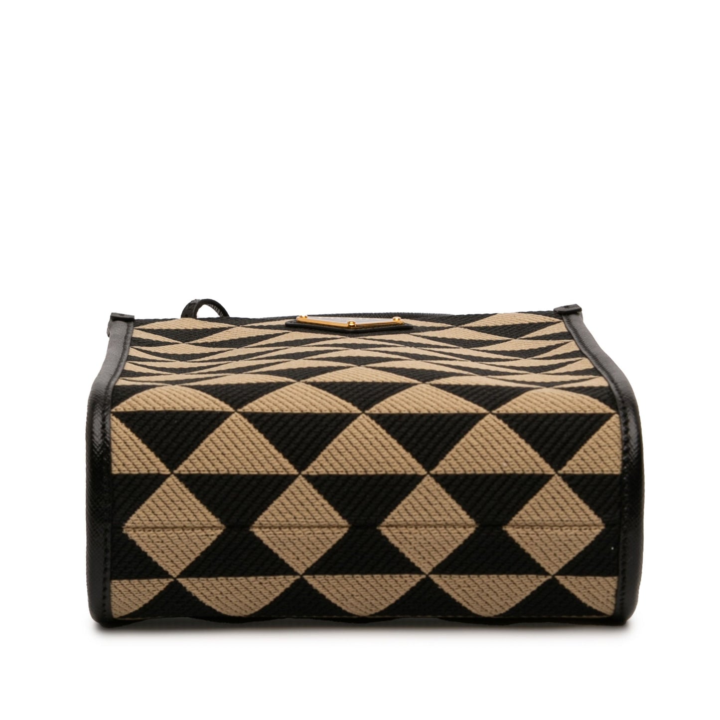 Prada Mini Embroidered Jacquard Symbole Triangolo Satchel
