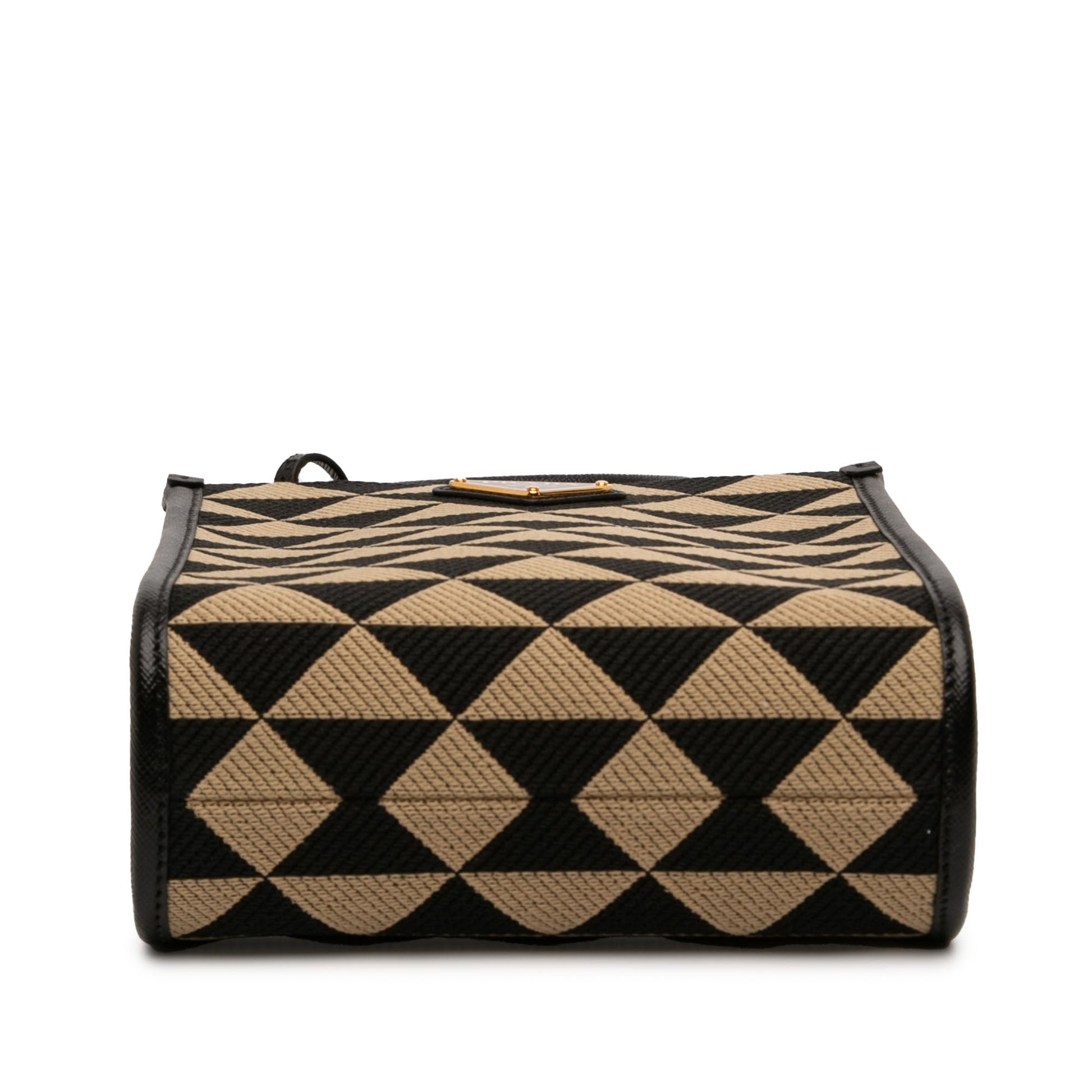 Prada Mini Embroidered Jacquard Symbole Triangolo Satchel