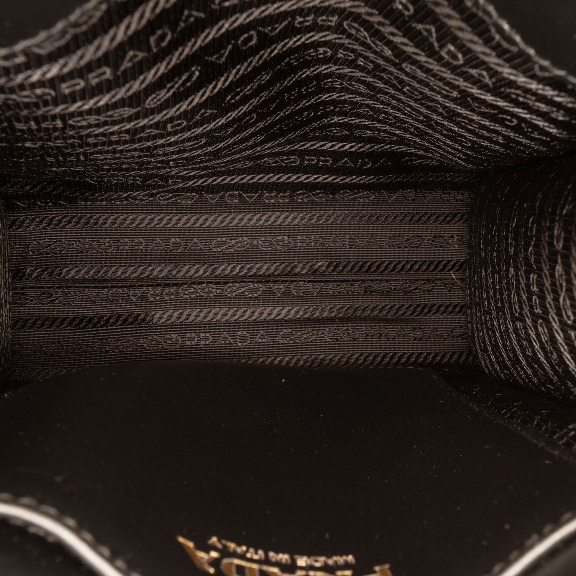 Prada Mini Embroidered Jacquard Symbole Triangolo Satchel