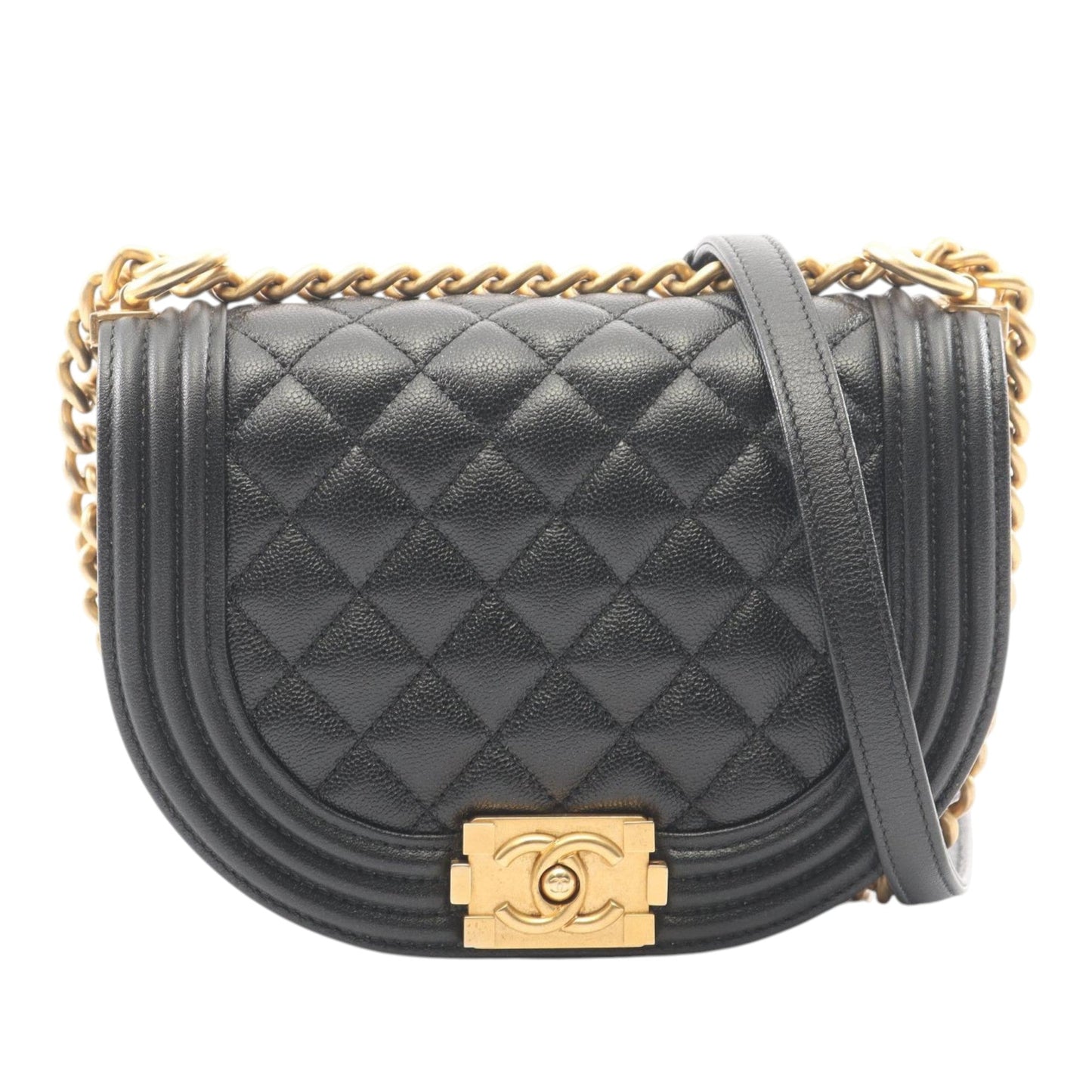 Chanel Small Quilted Caviar Boy Messenger Bag