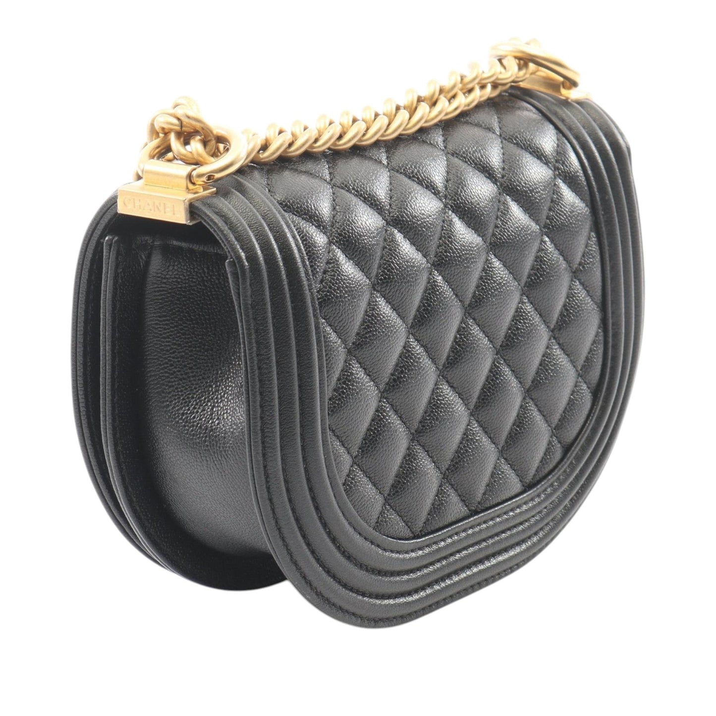 Chanel Small Quilted Caviar Boy Messenger Bag