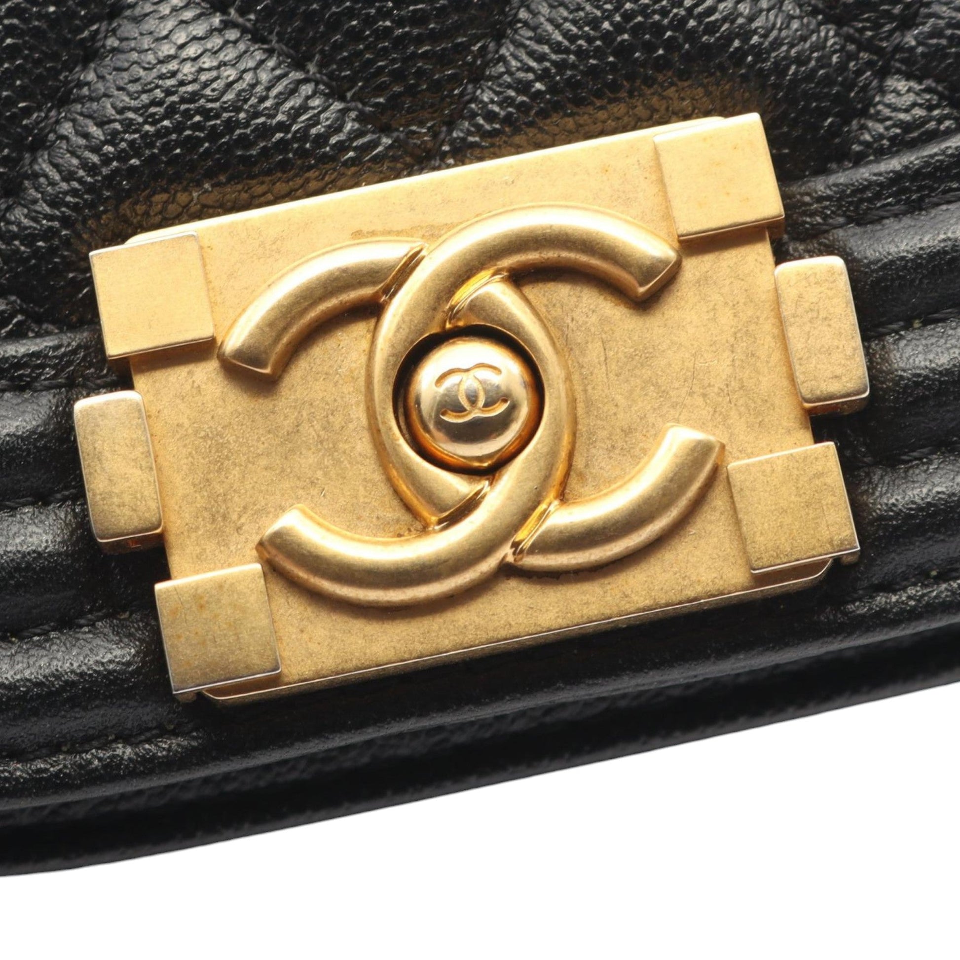 Chanel Small Quilted Caviar Boy Messenger Bag