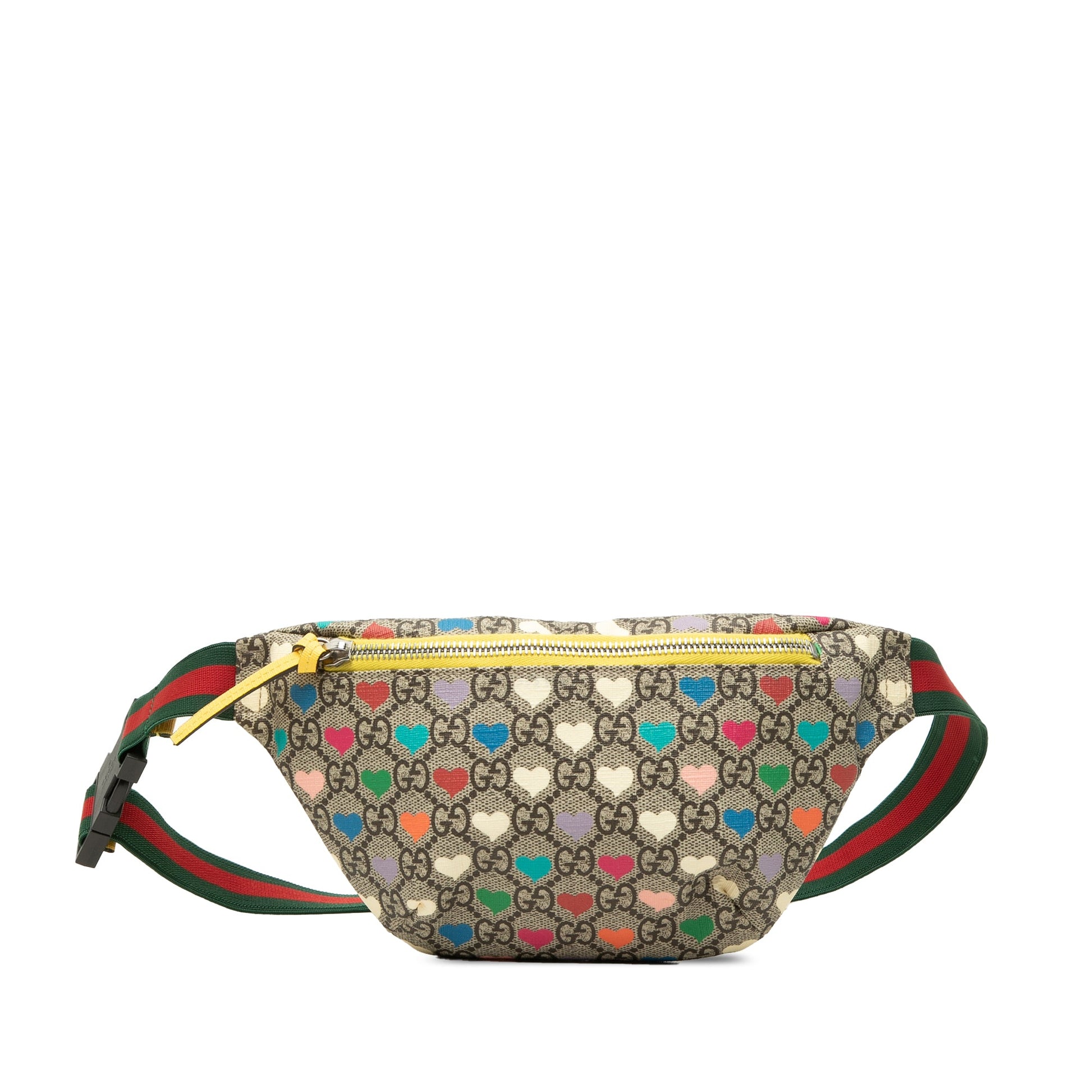 Gucci Kids GG Supreme Hearts Web Belt Bag