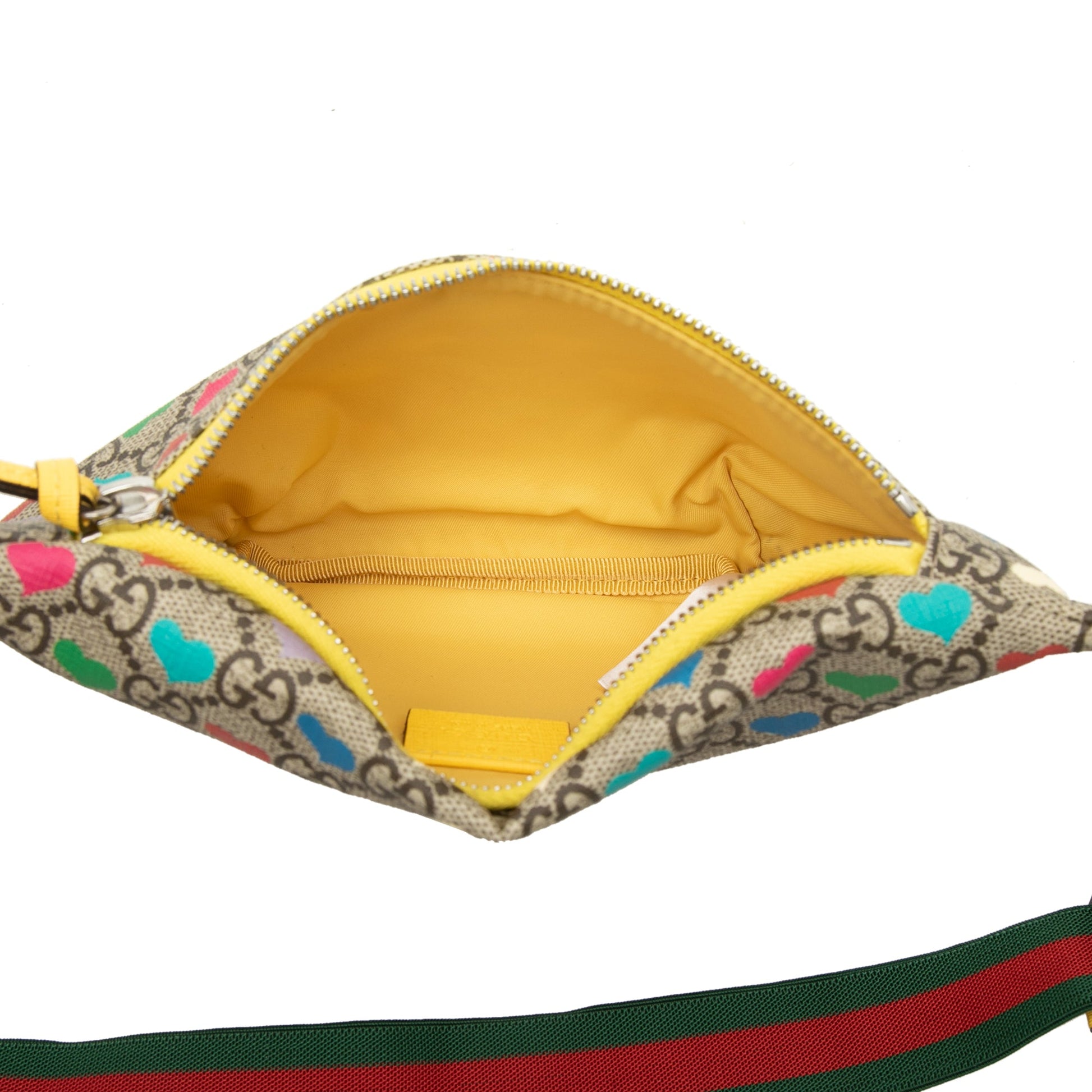 Gucci Kids GG Supreme Hearts Web Belt Bag