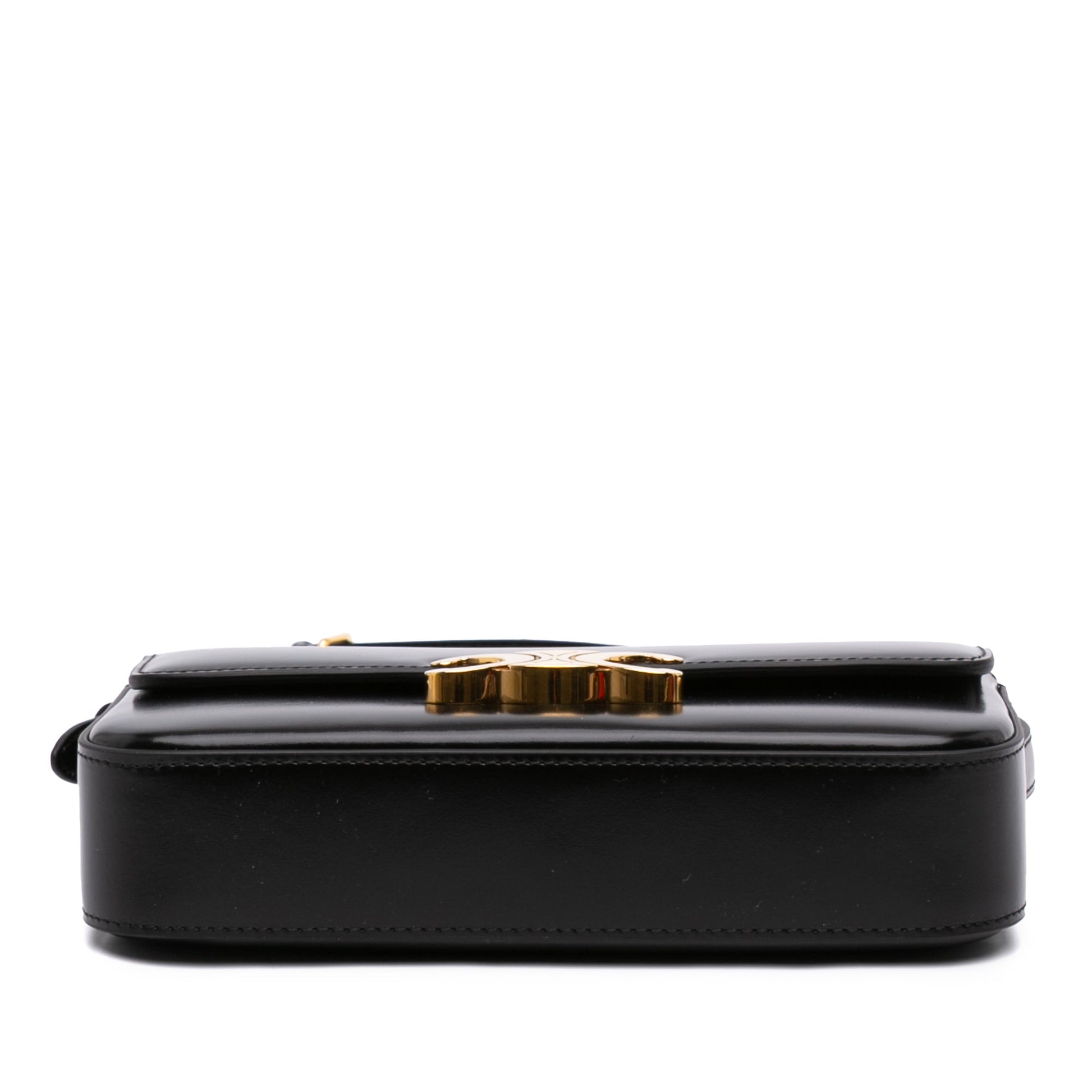 Celine Shiny Calfskin Triomphe Claude Shoulder Bag