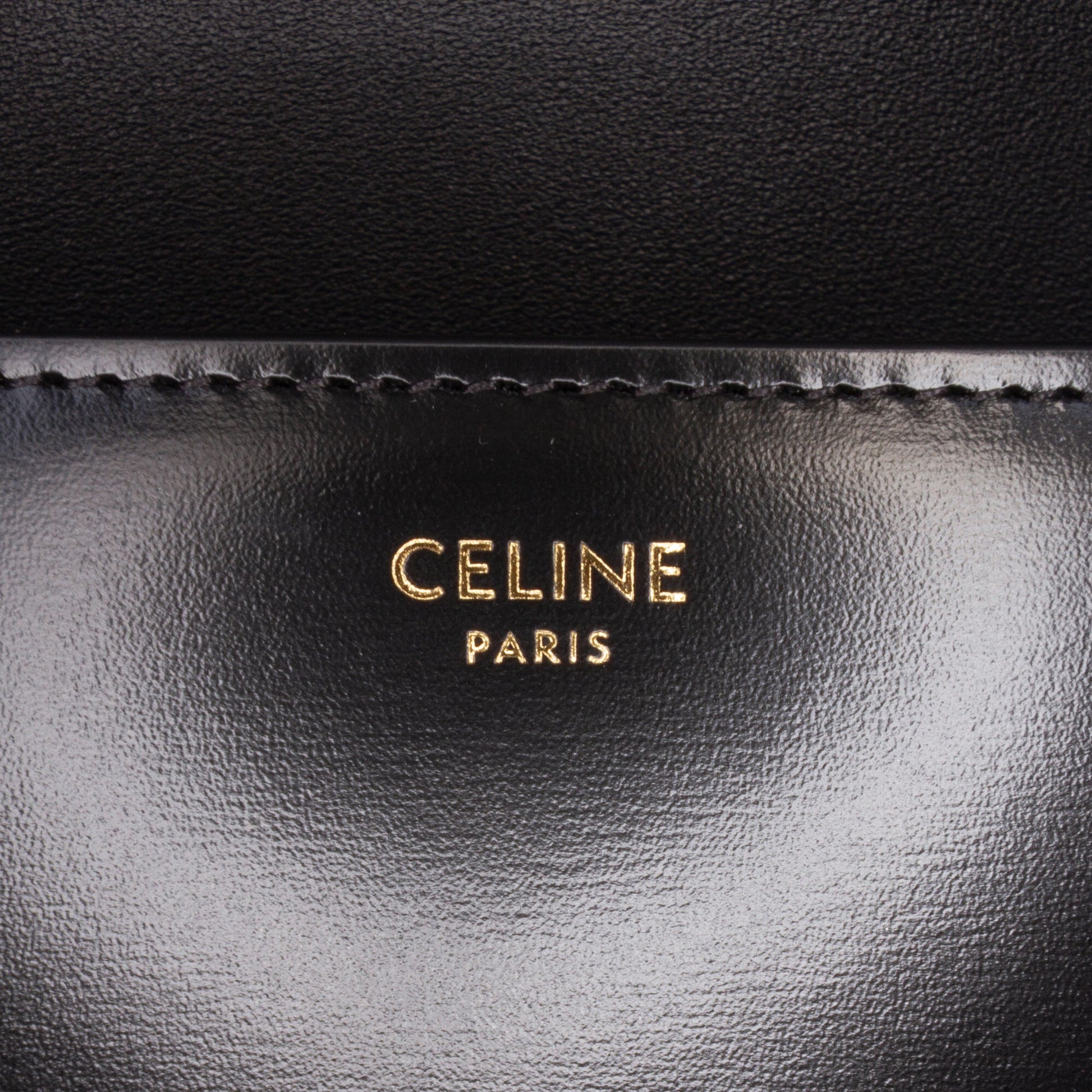 Celine Shiny Calfskin Triomphe Claude Shoulder Bag