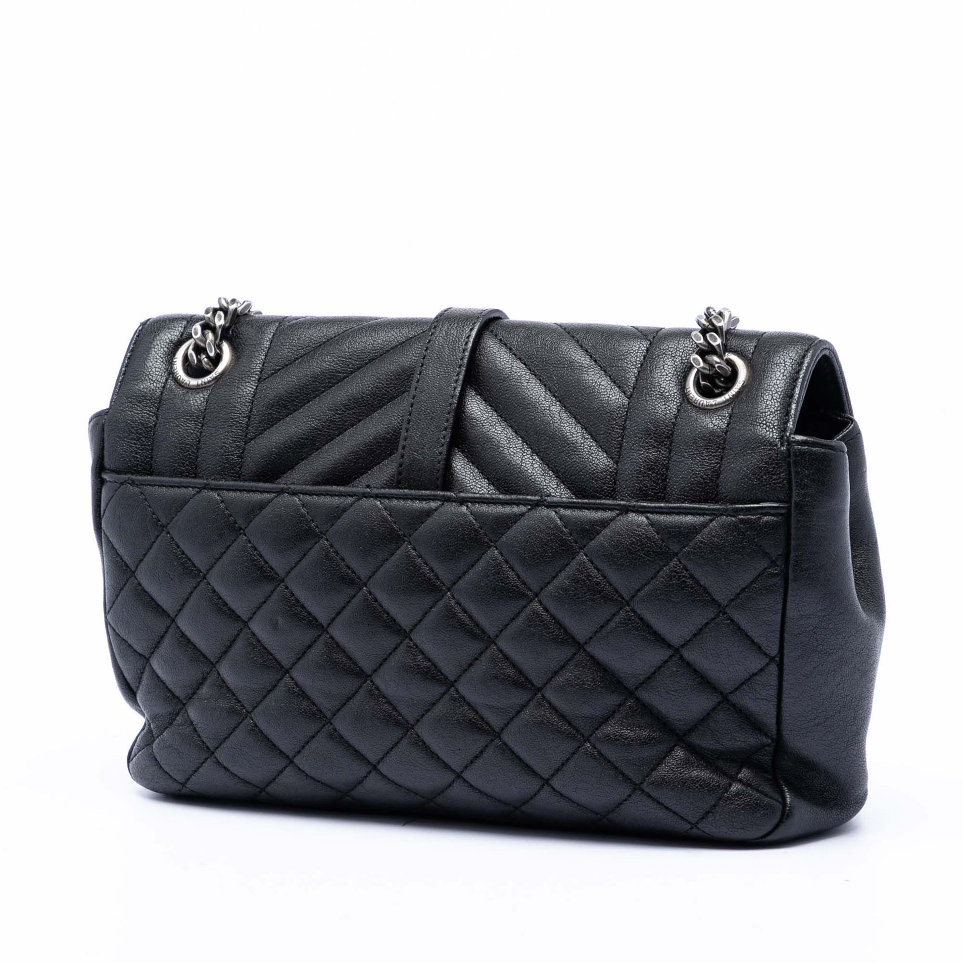Saint Laurent Medium Sheepskin Triquilt Monogram College Bag