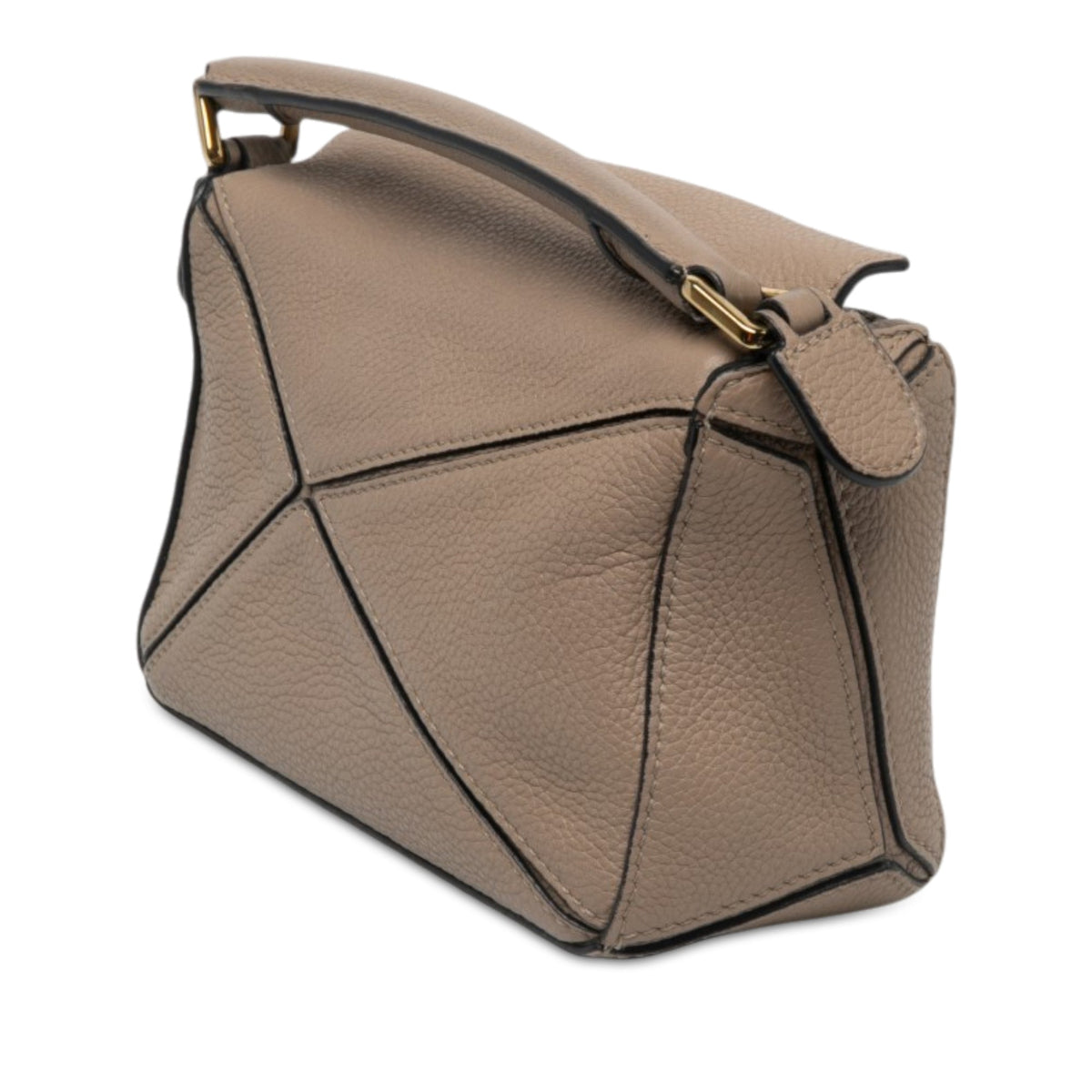 LOEWE Mini Calfskin Puzzle Satchel — Brown