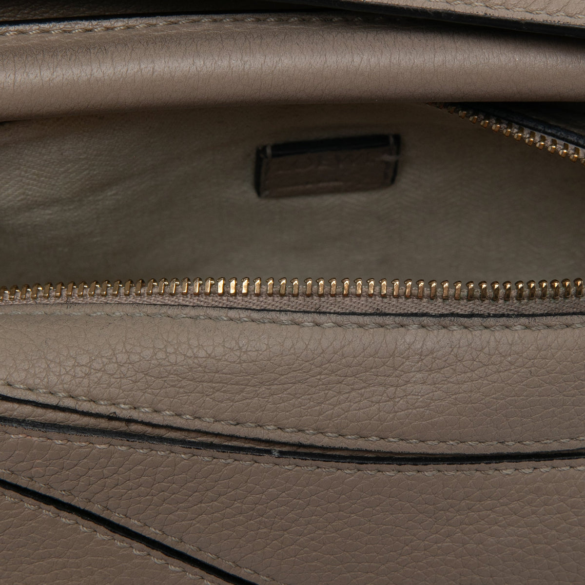 LOEWE Mini Calfskin Puzzle Satchel — Brown