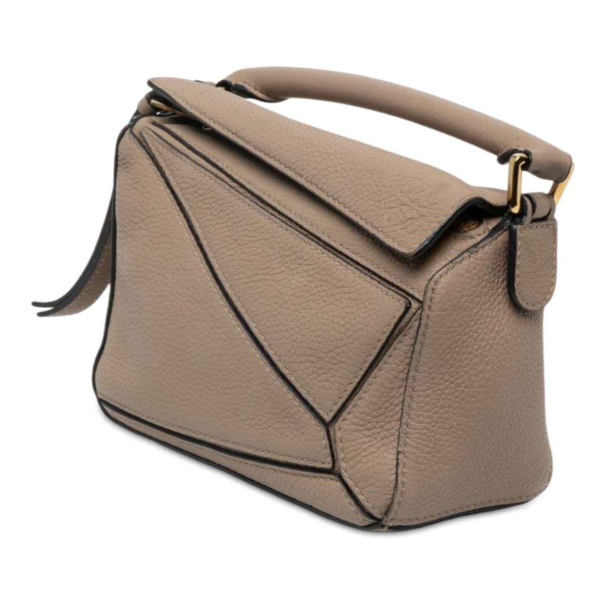 LOEWE Mini Calfskin Puzzle Satchel — Brown