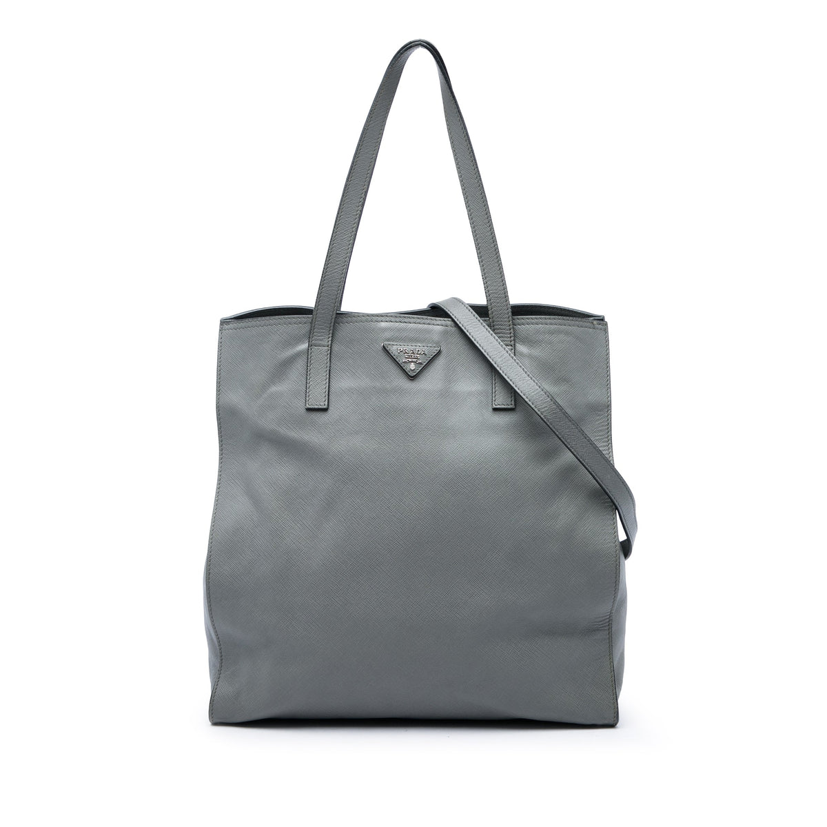 Prada Medium Saffiano Tote — Gray