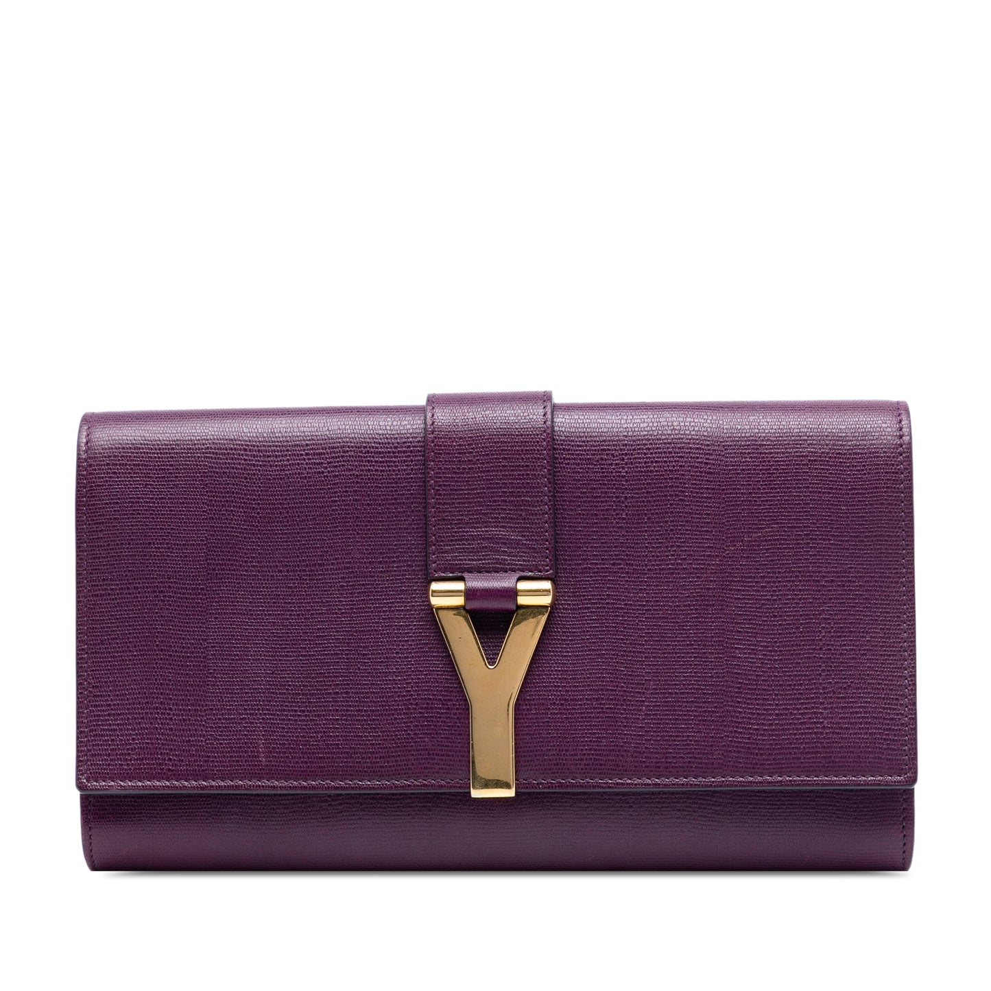 Saint Laurent Textured Leather Chyc Ligne Clutch