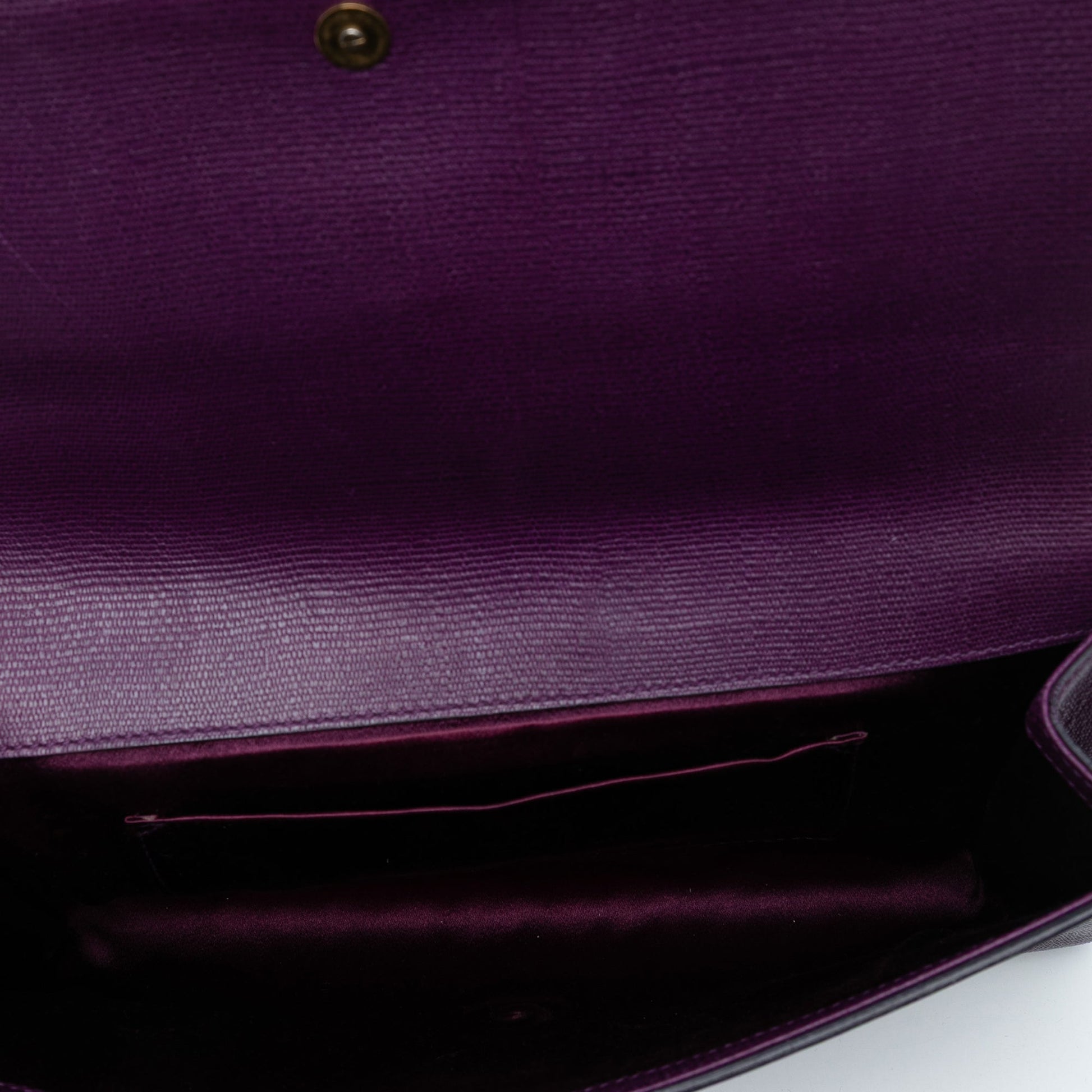 Saint Laurent Textured Leather Chyc Ligne Clutch