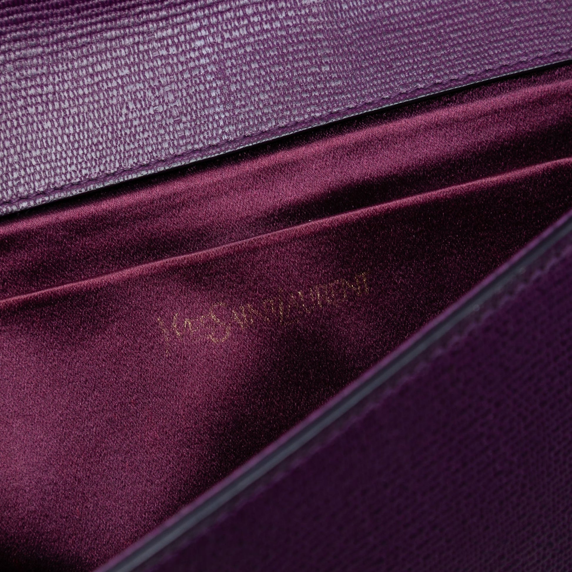 Saint Laurent Textured Leather Chyc Ligne Clutch