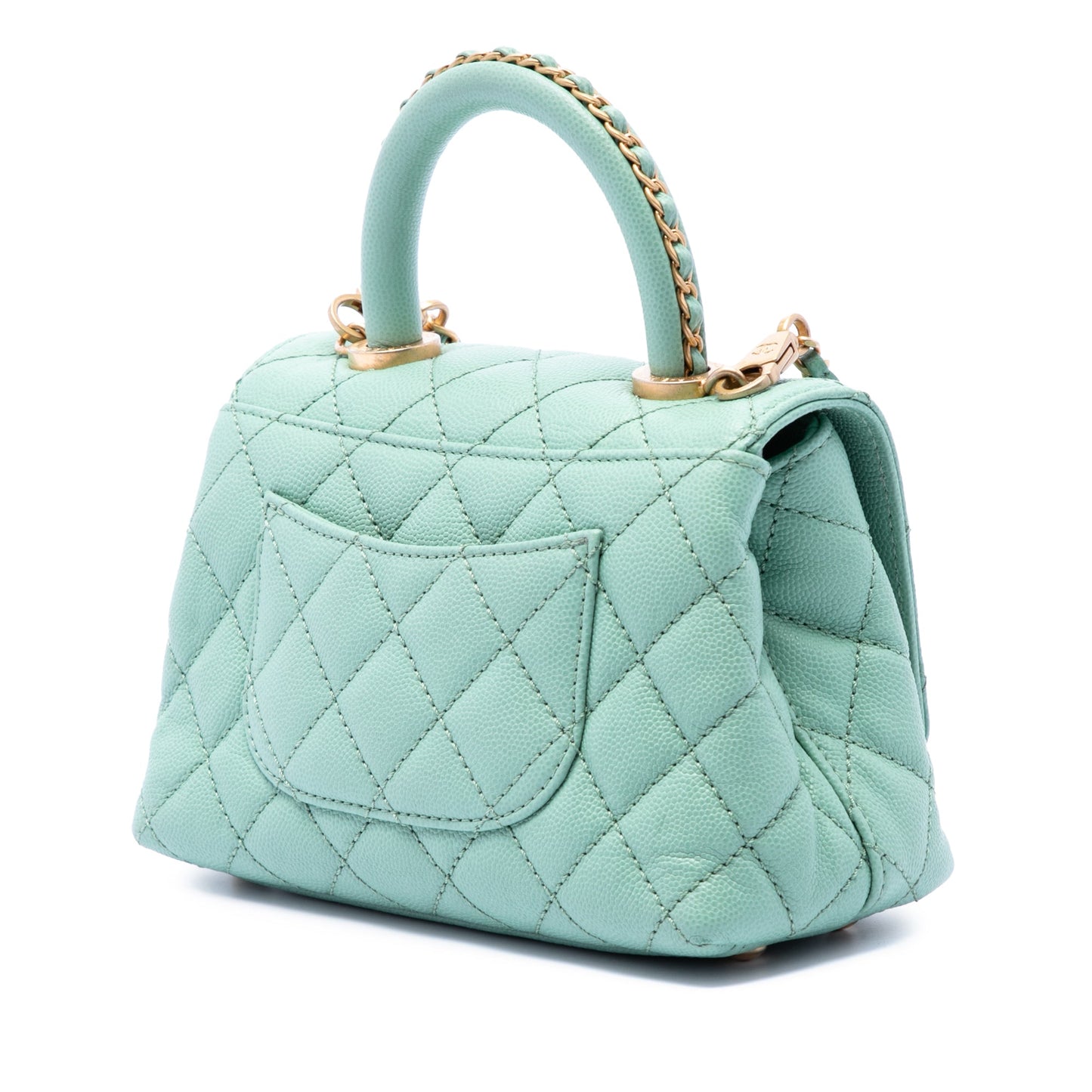 Chanel Extra Mini Quilted Caviar Coco Top Handle Bag