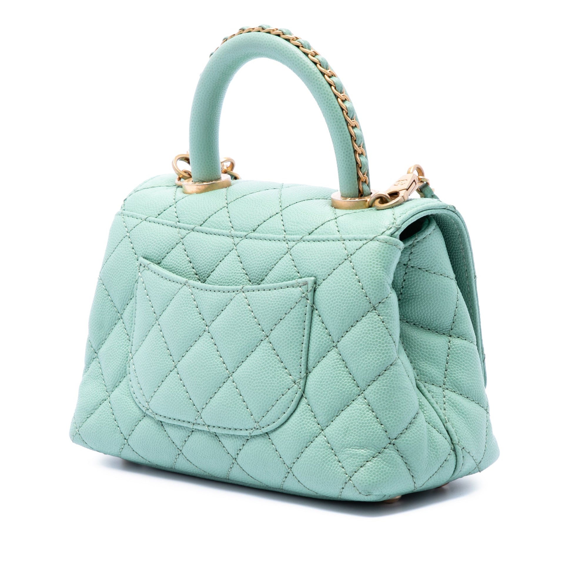 Chanel Extra Mini Quilted Caviar Coco Top Handle Bag
