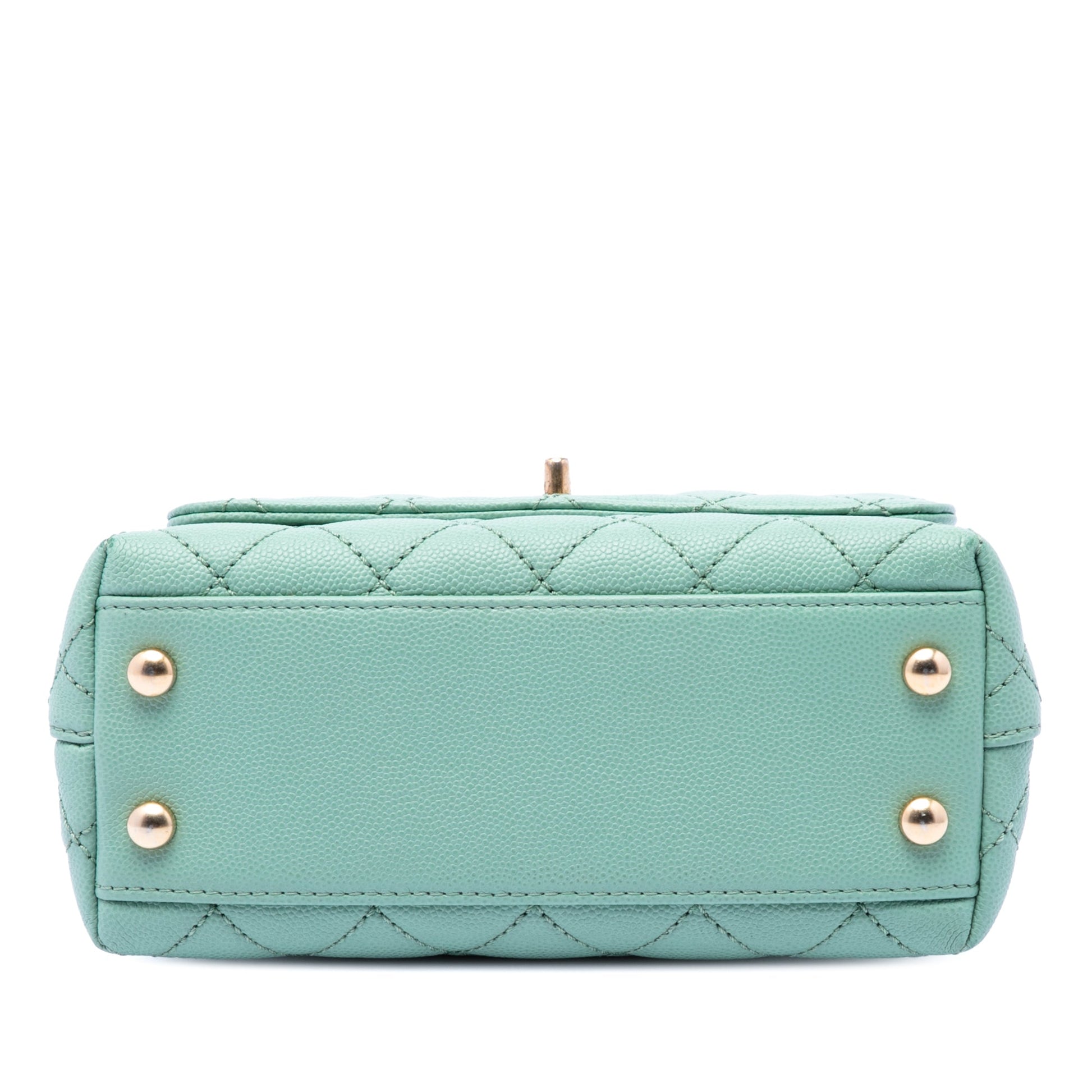 Chanel Extra Mini Quilted Caviar Coco Top Handle Bag