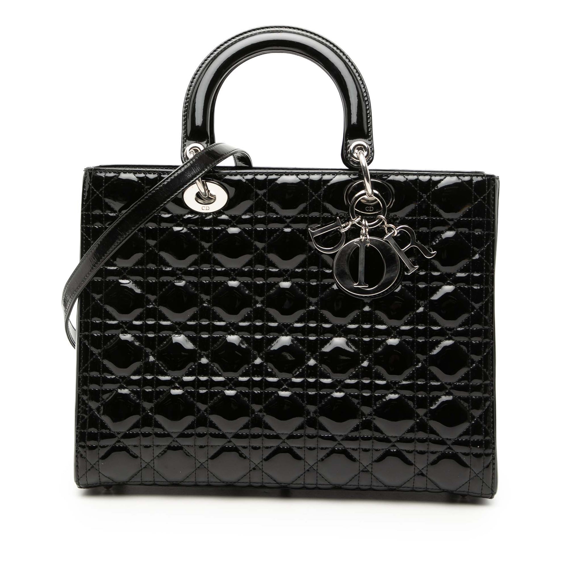 Dior Large Patent Cannage Lady Dior