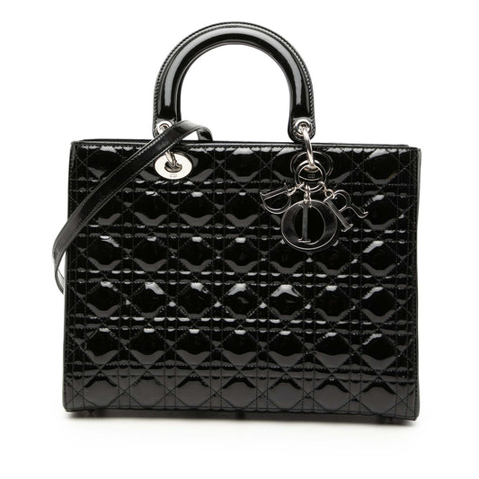 Dior Large Patent Cannage Lady Dior