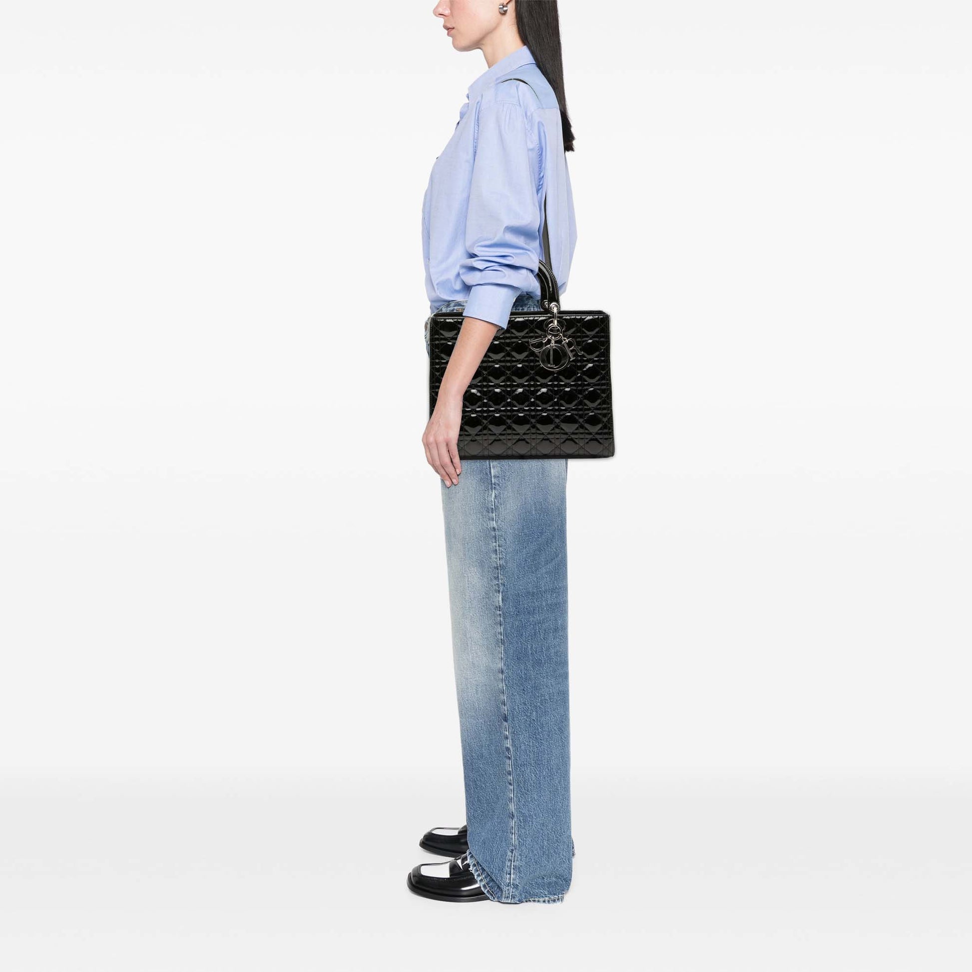Dior Large Patent Cannage Lady Dior