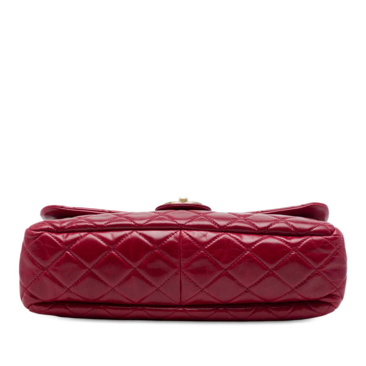 Chanel Medium Glazed Calfskin Castle Rock Top Handle Flap