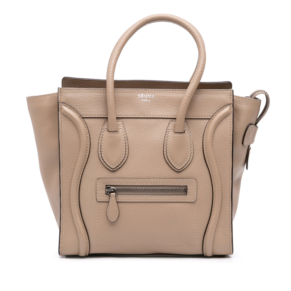Celine Micro Leather Luggage Tote — Brown