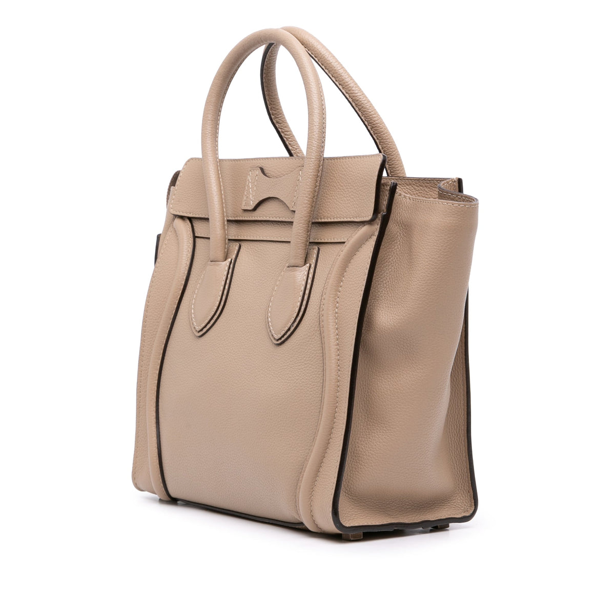 Celine Micro Leather Luggage Tote — Brown