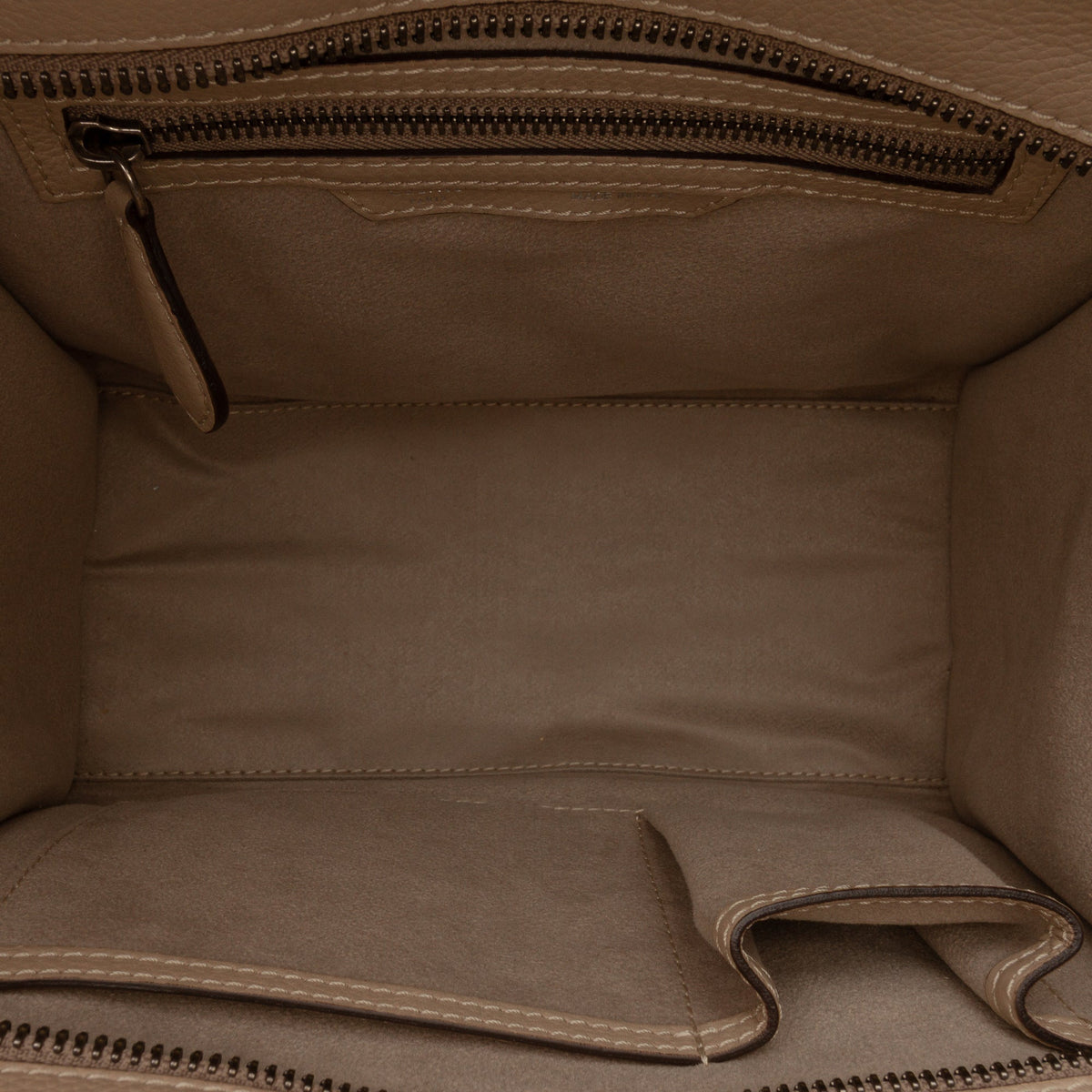Celine Micro Leather Luggage Tote — Brown