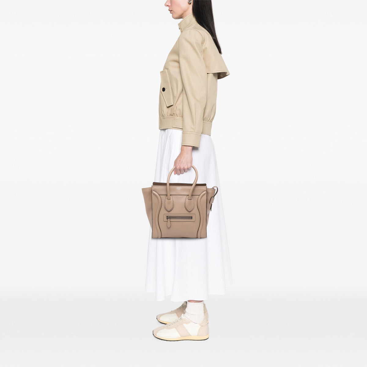 Celine Micro Leather Luggage Tote — Brown