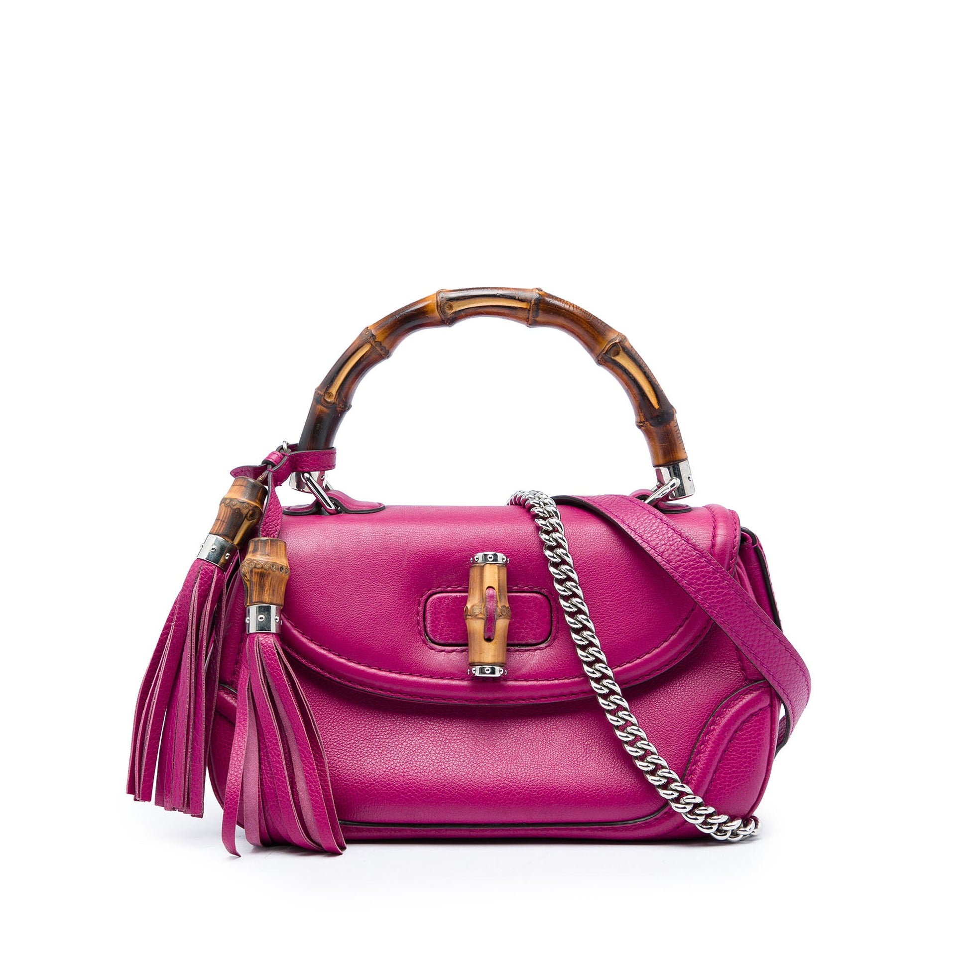 Gucci Medium Calfskin Bamboo Top Handle Bag