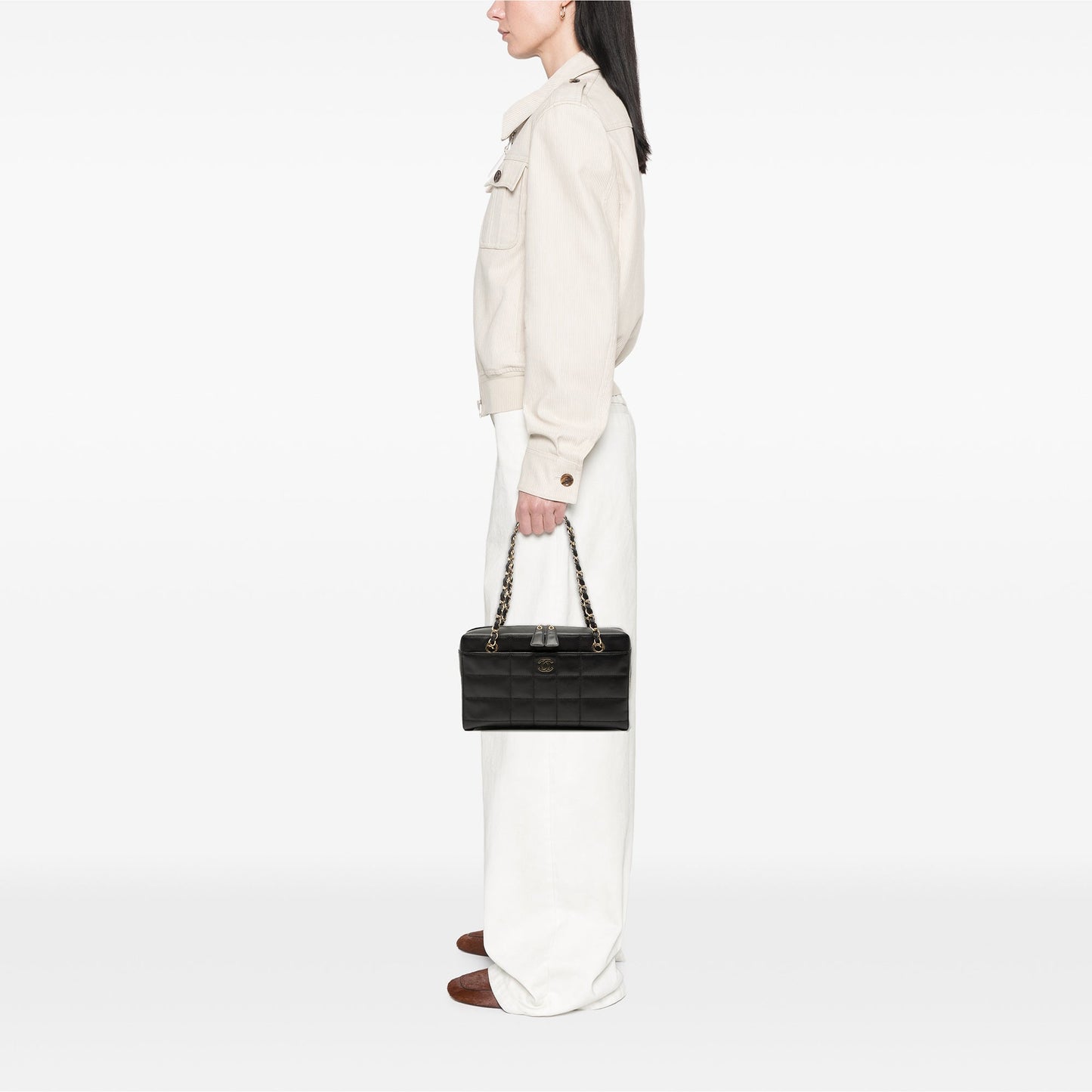 Chanel CC Choco Bar Lambskin Chain Shoulder Bag