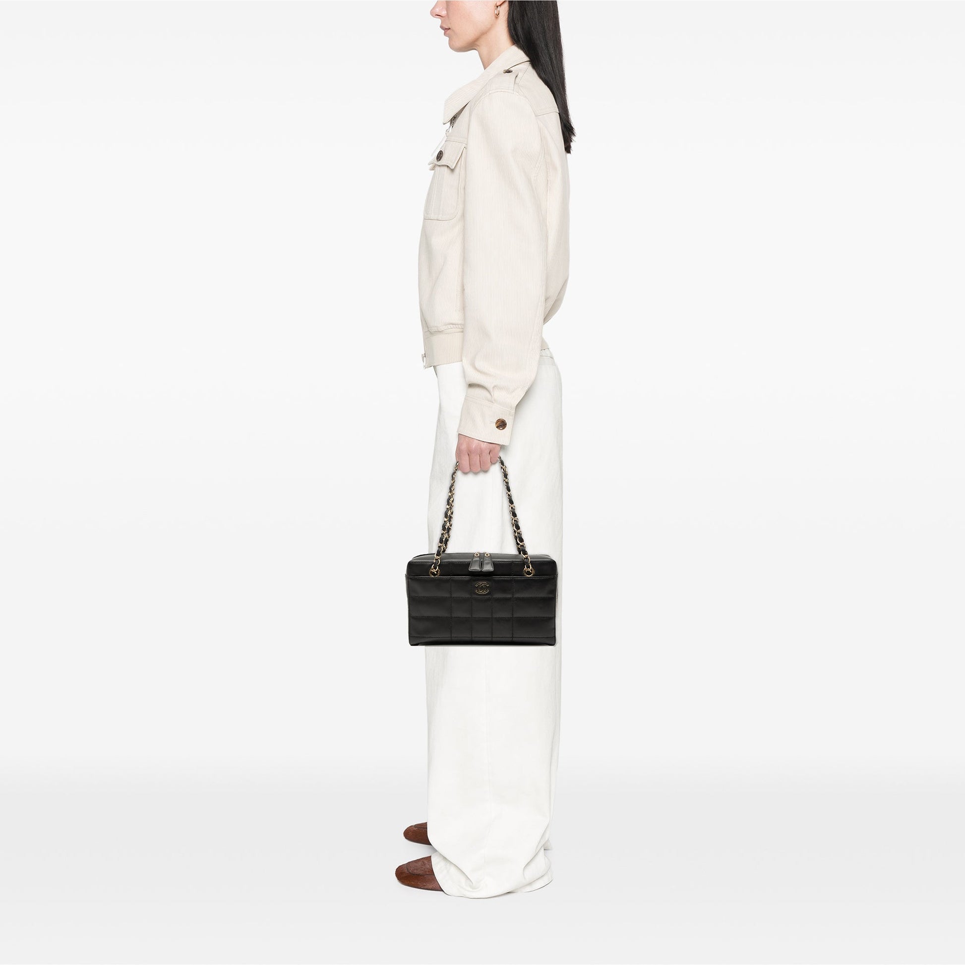 Chanel CC Choco Bar Lambskin Chain Shoulder Bag