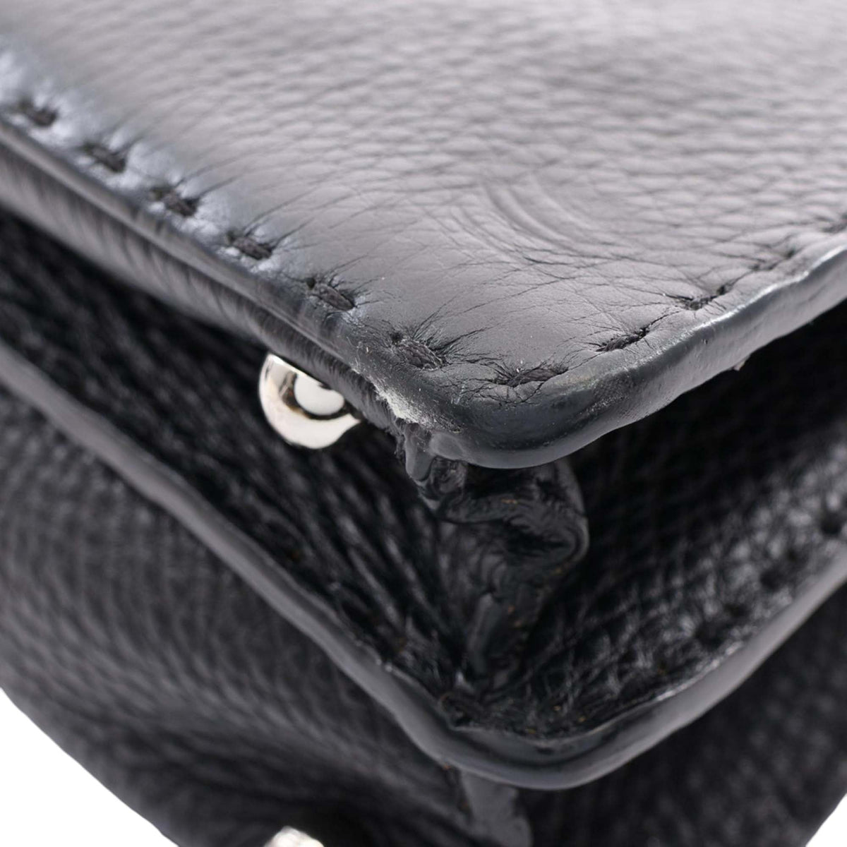 Fendi Small Leather Selleria Peekaboo ISeeU Satchel — Black