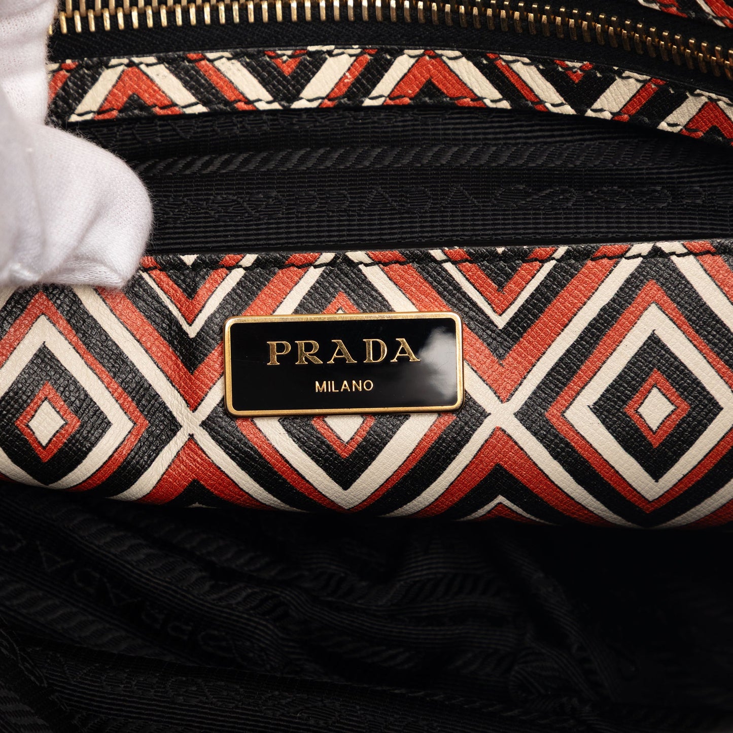 Prada Saffiano Diamond Print Tote