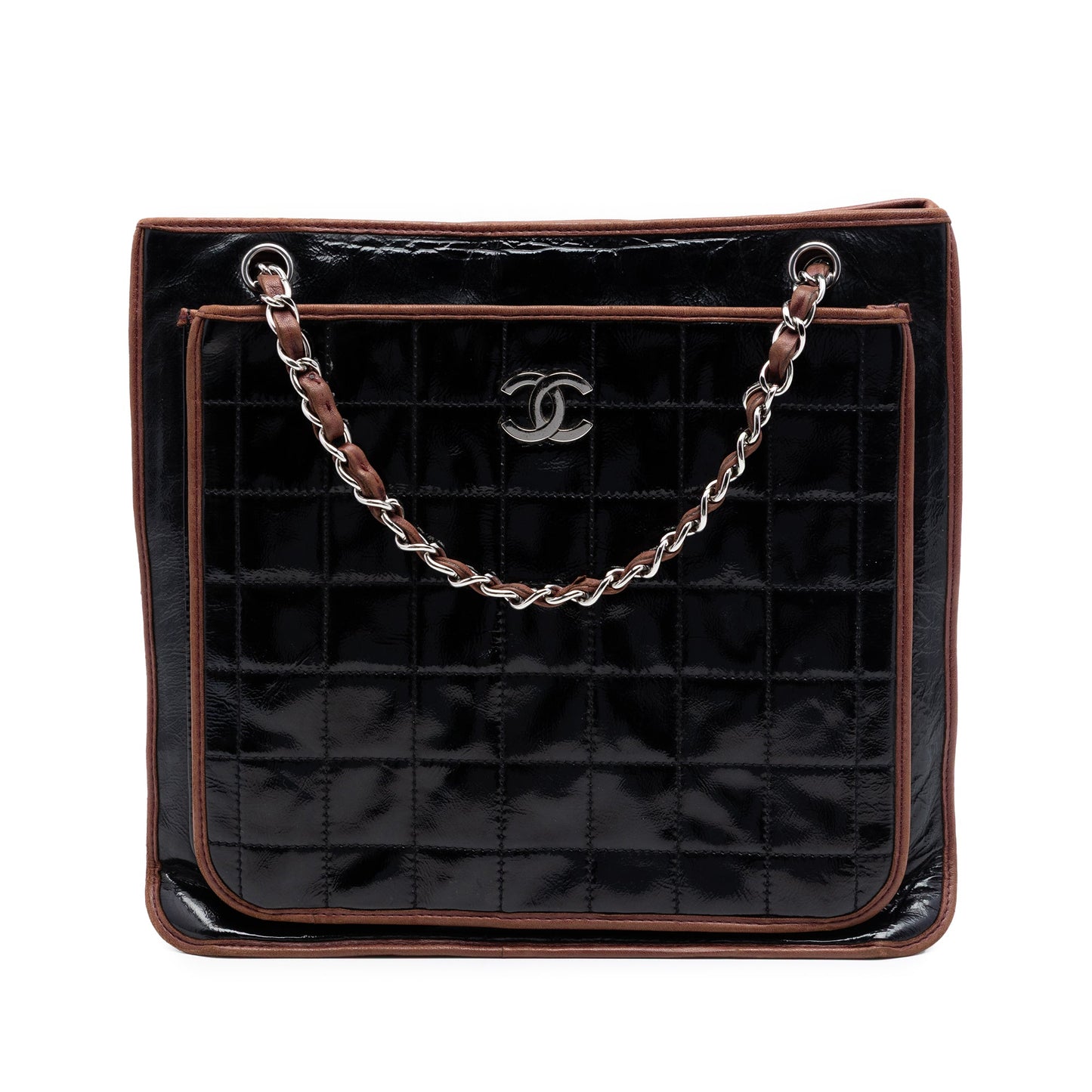Chanel CC Chocolate Bar Patent Tote