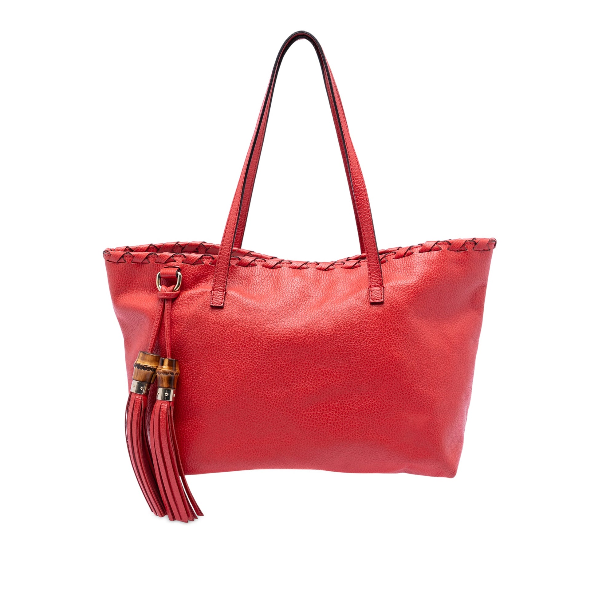 Gucci Leather Bamboo Tassel Tote