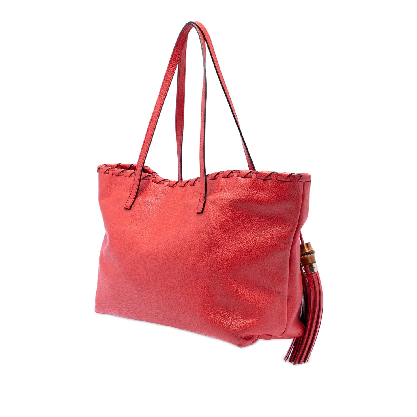 Gucci Leather Bamboo Tassel Tote