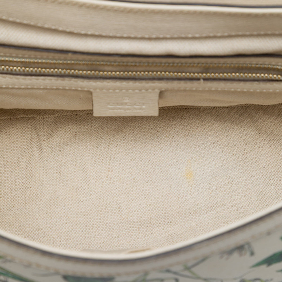 Gucci Calfskin Flora Nice Stirrup Crossbody — White