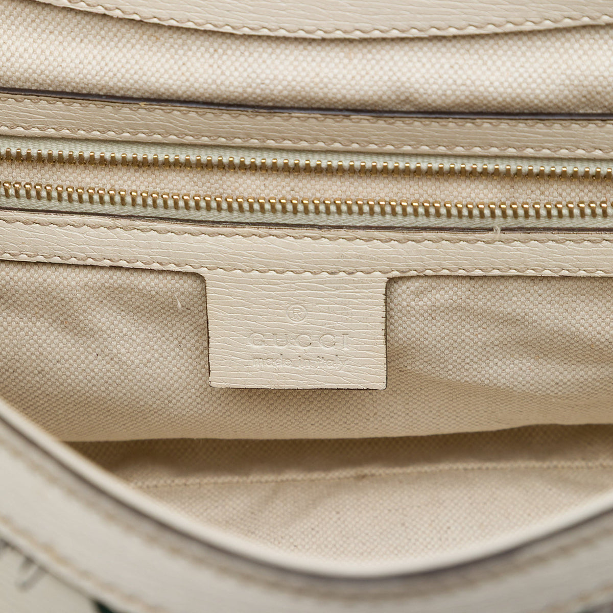 Gucci Calfskin Flora Nice Stirrup Crossbody — White