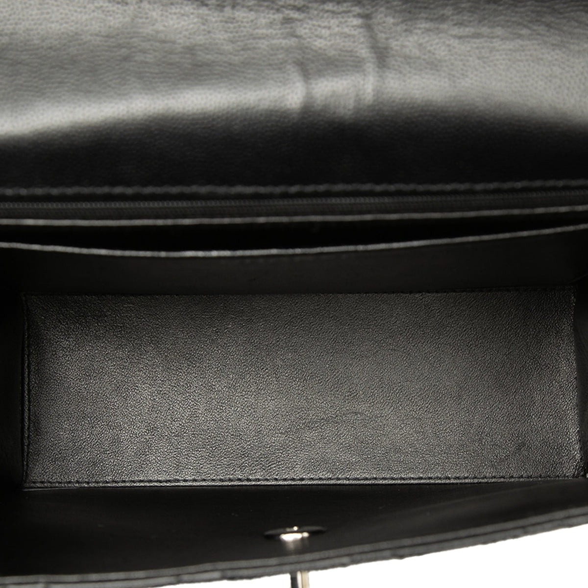 Chanel CC Quilted Caviar Top Handle Flap — Black