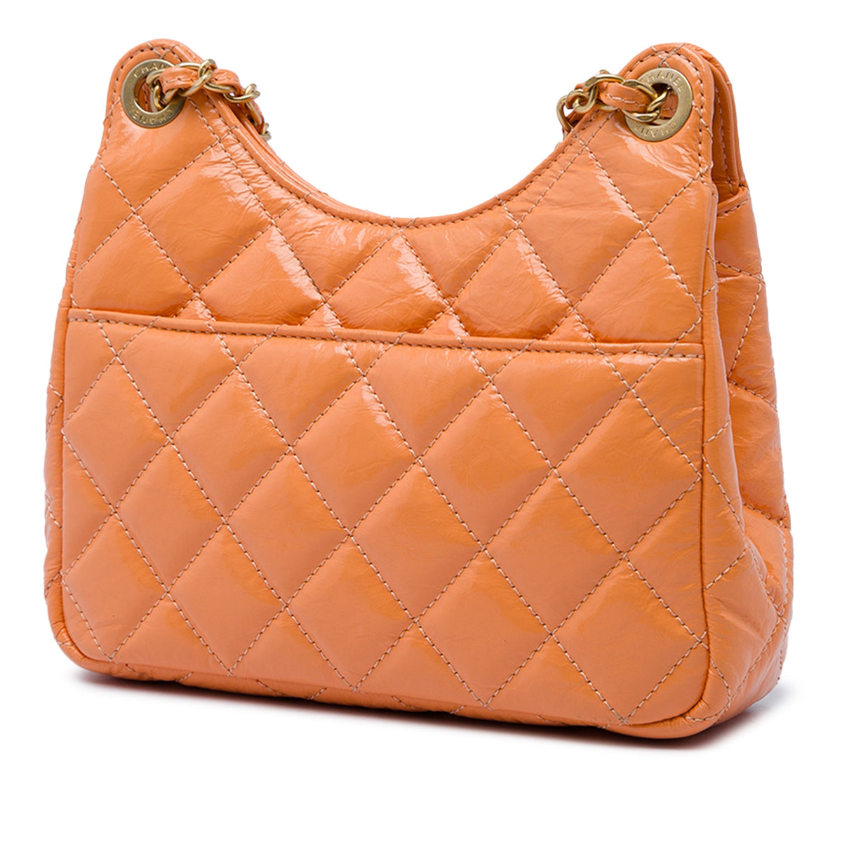 Chanel Small Shiny Crumpled Calfskin Wavy CC Hobo