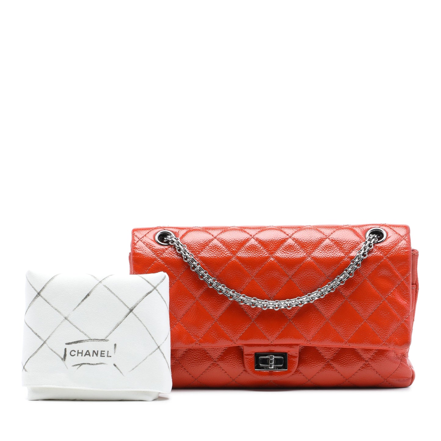 Chanel Quilted Patent Caviar Reissue 2.55 Double Flap 226