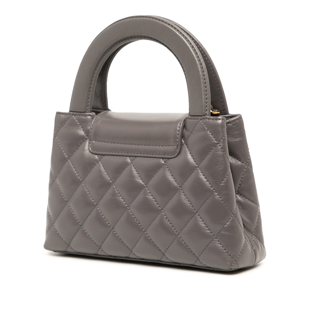 Chanel Nano Shiny Aged Calfskin Kelly Shopper Bag — Gray