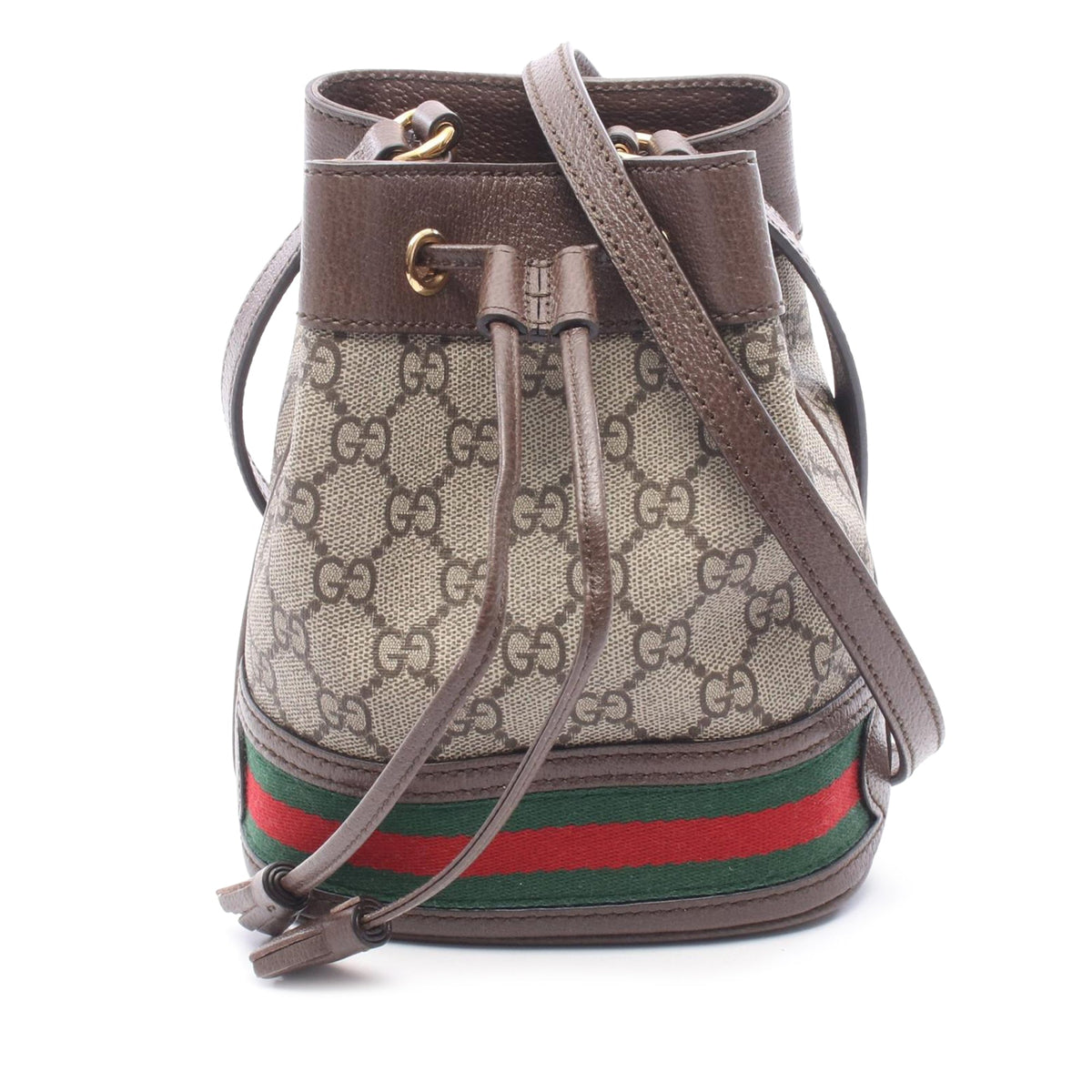 Gucci Mini GG Supreme Web Ophidia Bucket Bag