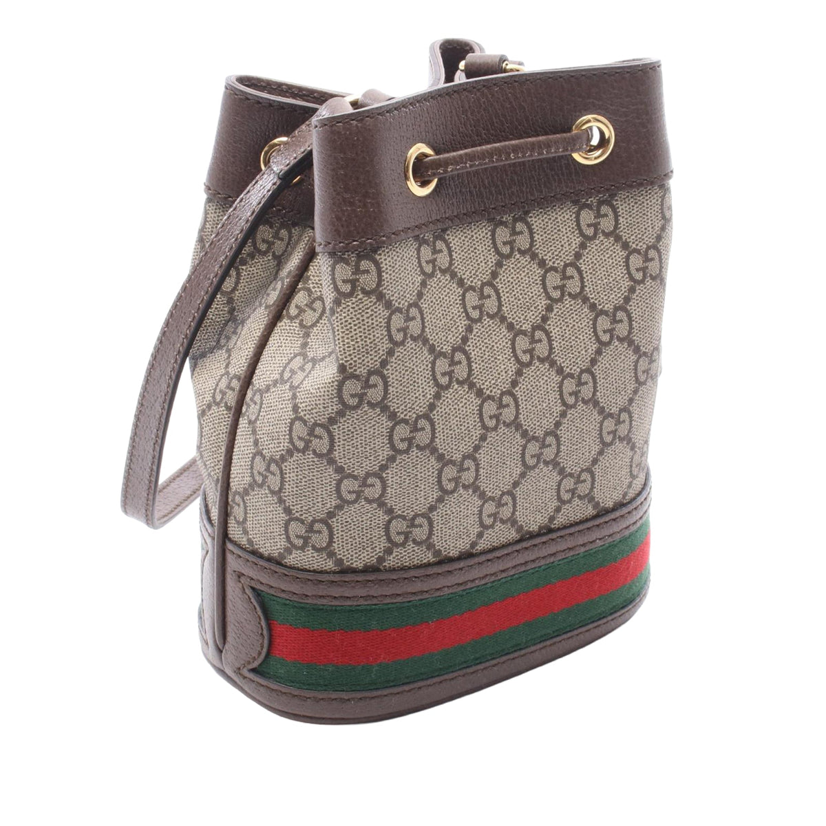 Gucci Mini GG Supreme Web Ophidia Bucket Bag