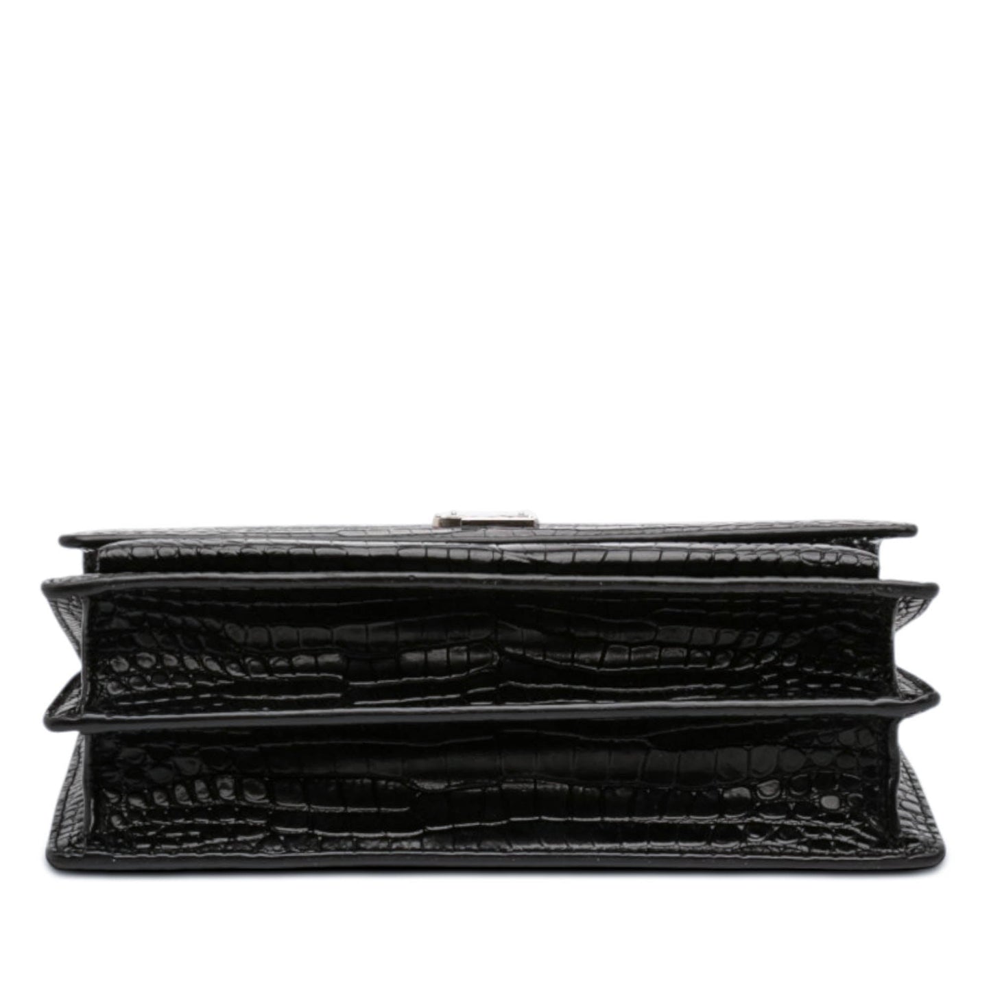 Saint Laurent Medium Croc Embossed Leather Monogram Sunset Crossbody