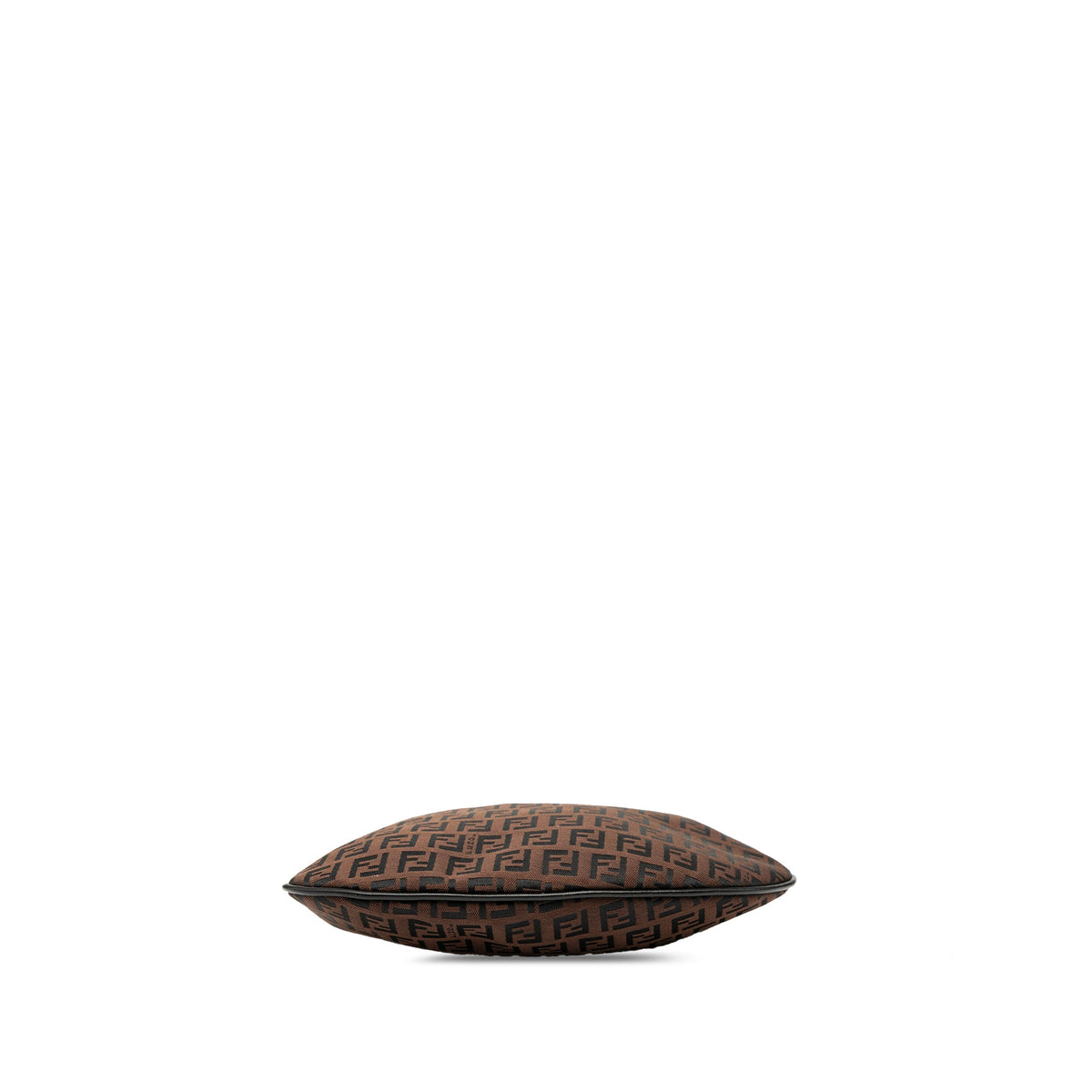 Fendi Zucchino Canvas Oyster Shoulder Bag — Brown