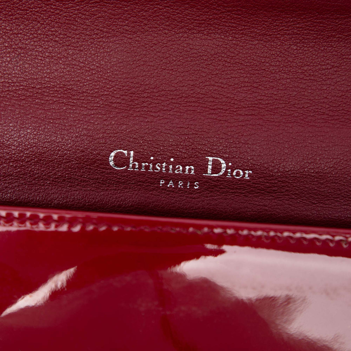 Dior Patent Cannage Lady Dior Chain Convertible Clutch